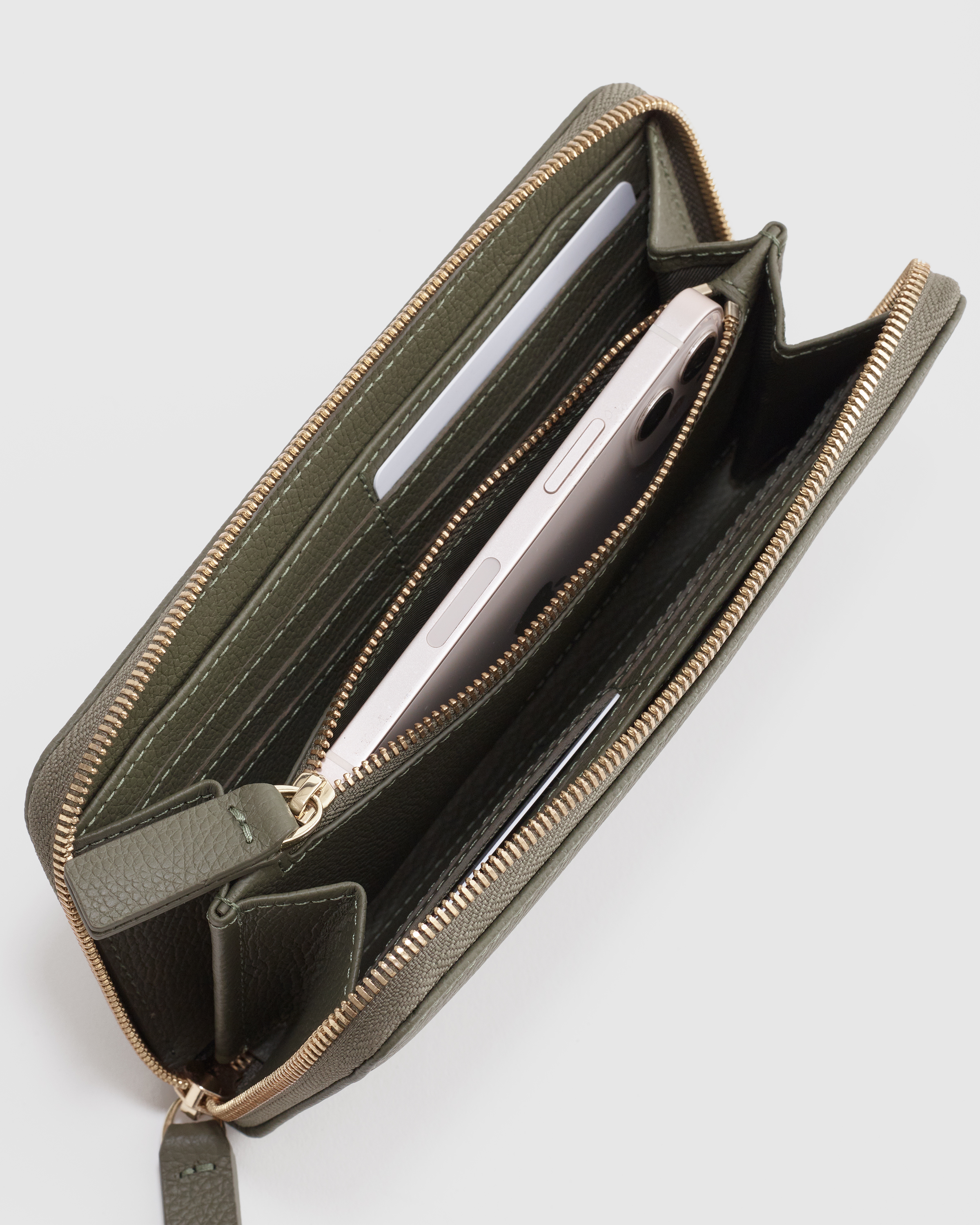Italian Pebbled Leather Continental Wallet — Image 9