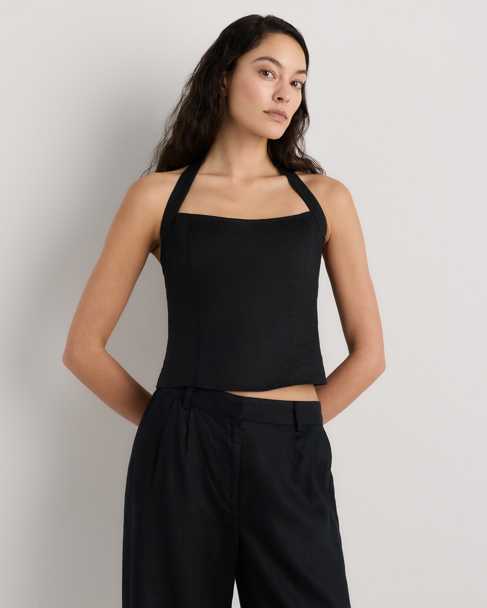 100% European Linen Halter Top — Image 9