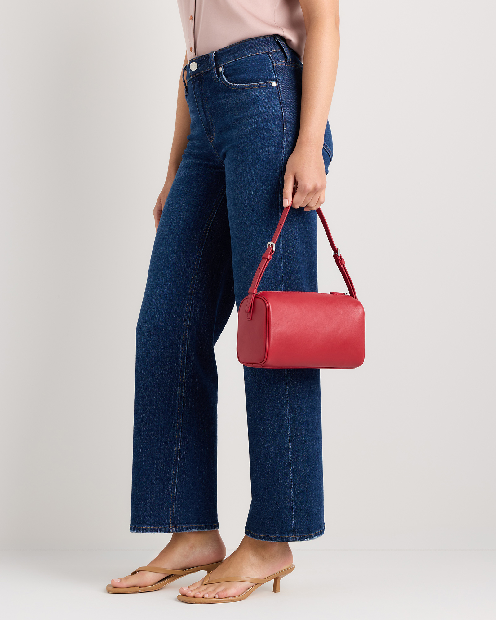 Italian Leather Mini Barrel Shoulder Bag — Image 16