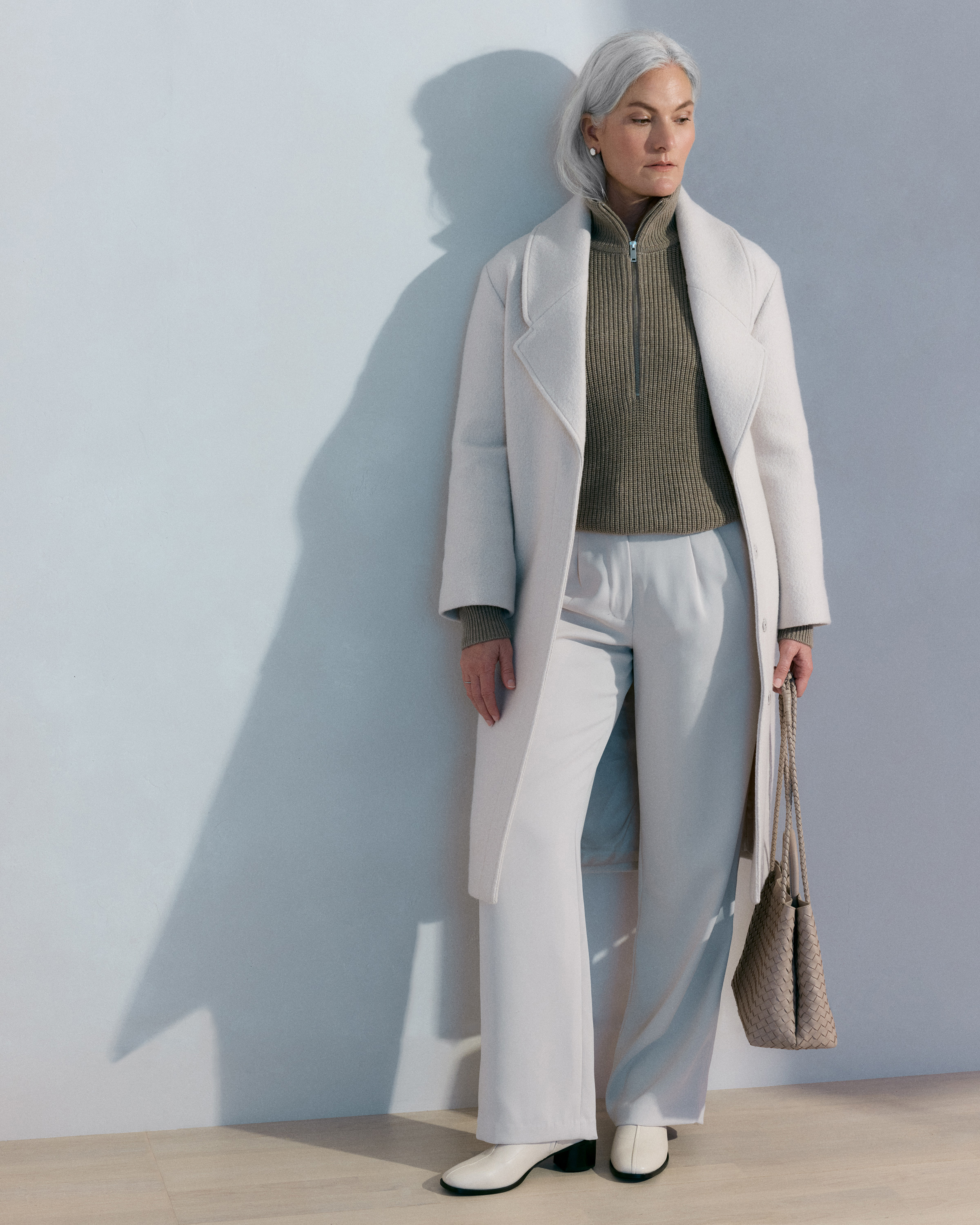100% Merino Wool Shawl Collar Long Coat — Image 3