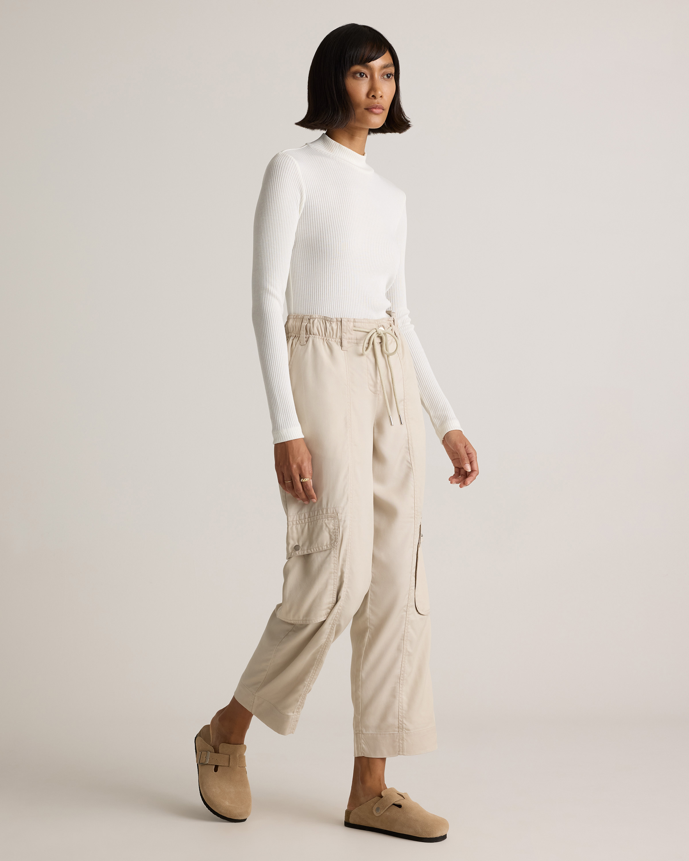 Vintage Wash Tencel Drawstring Cargo Pants — Image 24