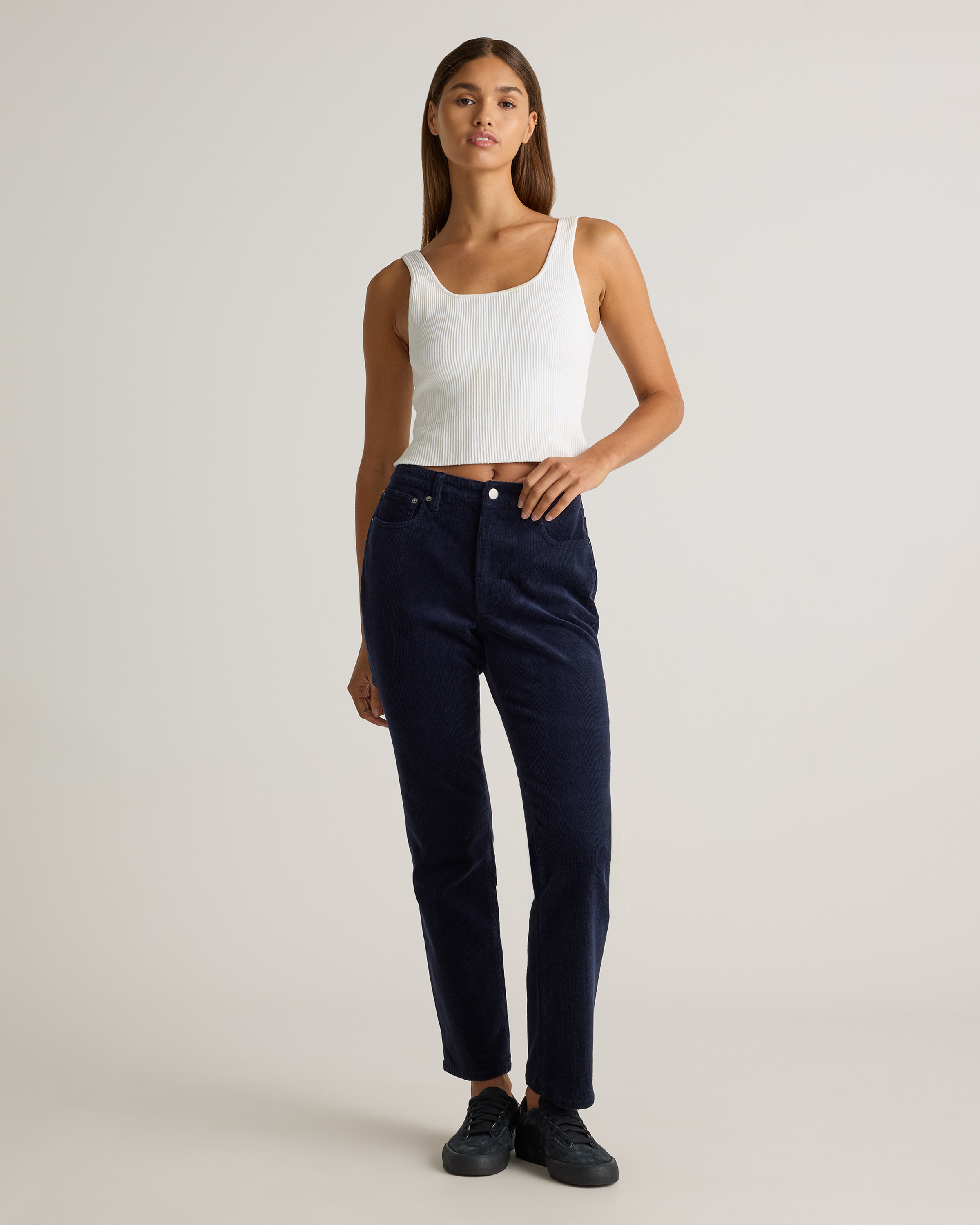 Organic Stretch Corduroy Straight Leg Pants — Image 13