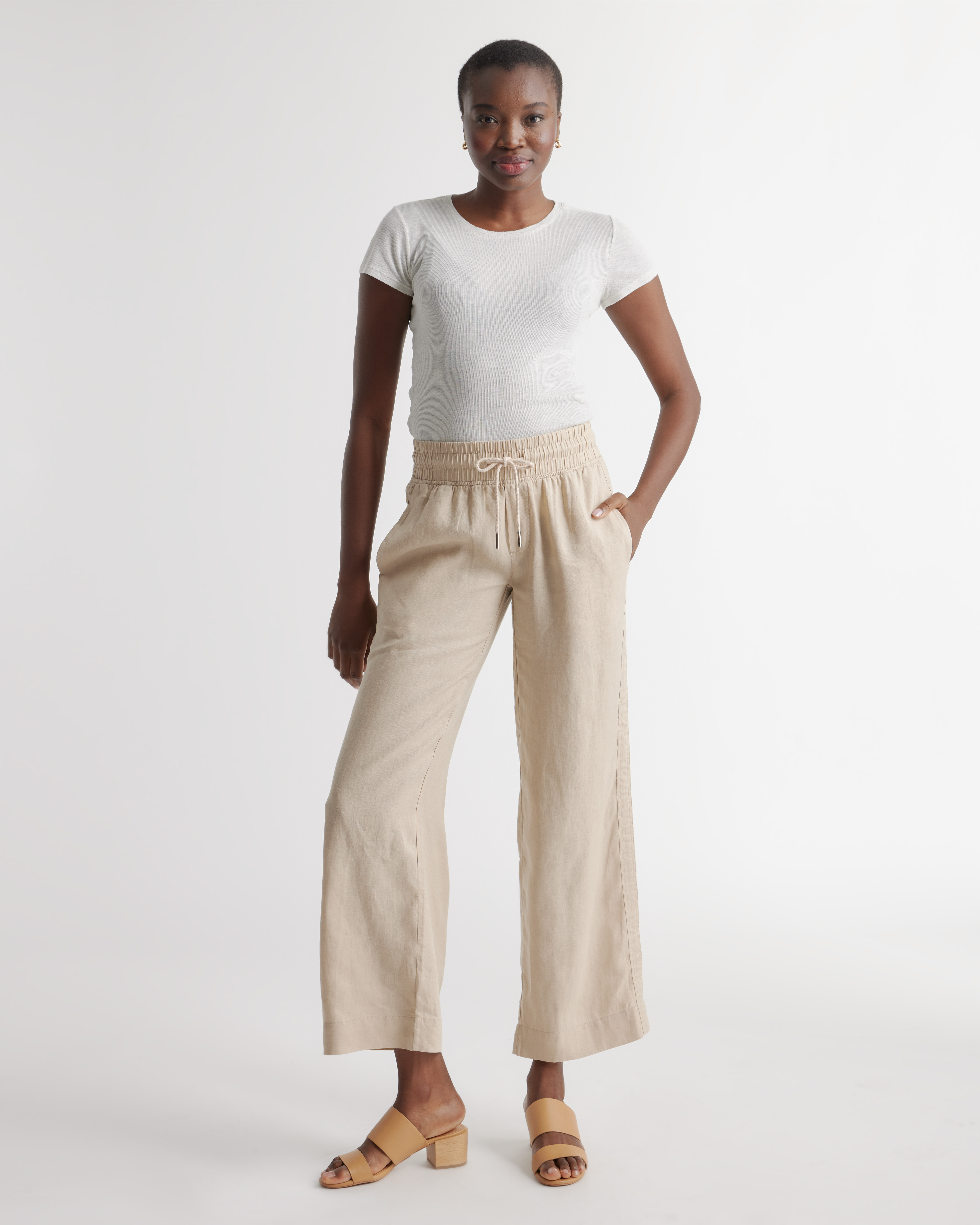 100% European Linen Wide Leg Pants — Image 11