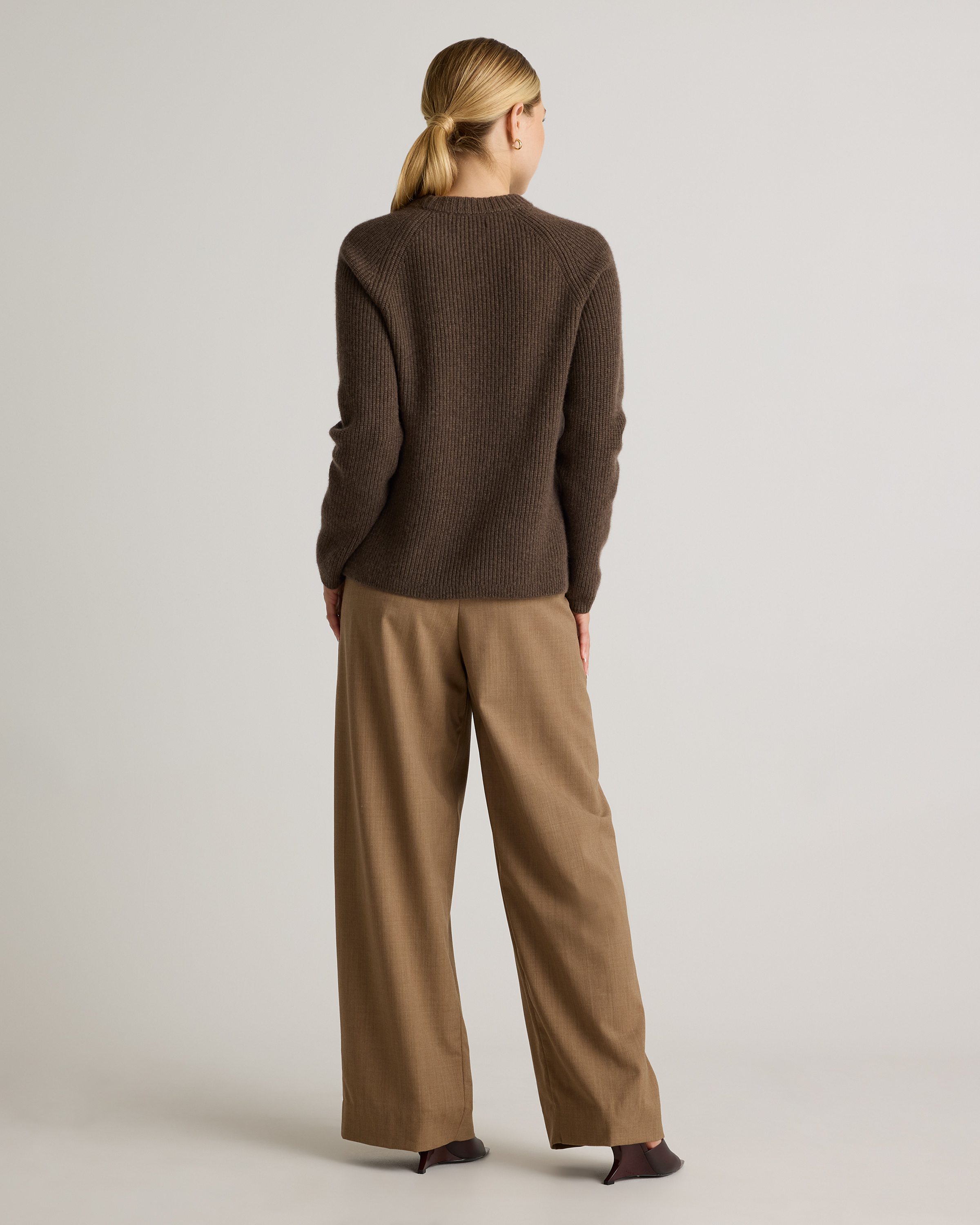 Mongolian Cashmere Fisherman Crewneck Sweater — Image 57