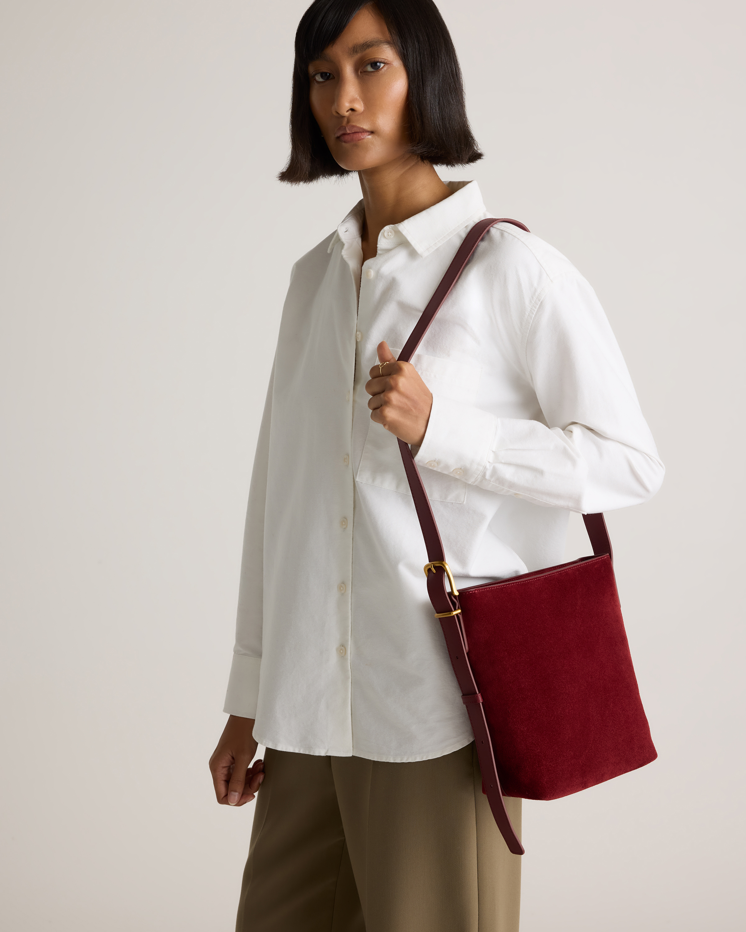 Italian Suede Bucket Crossbody — Image 26