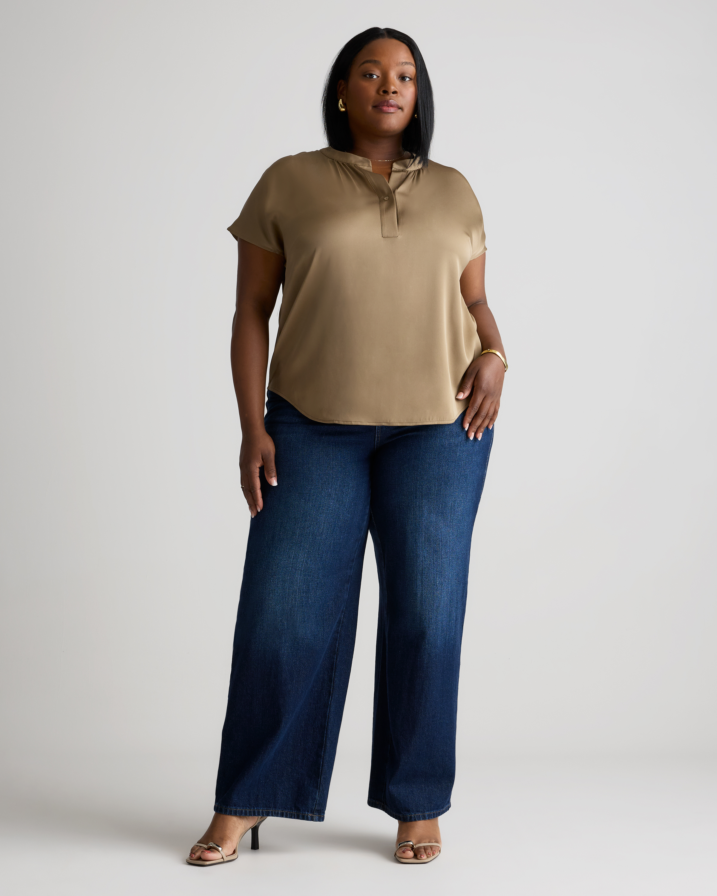 Washable Stretch Silk Dolman Sleeve Blouse — Image 11