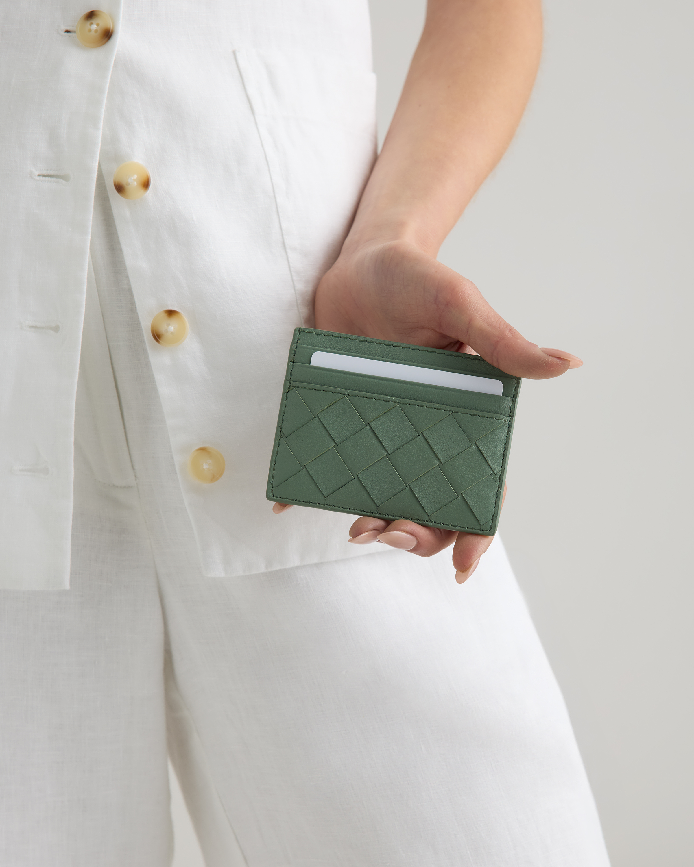 Italian Handwoven Leather Small Card Case — Image 7