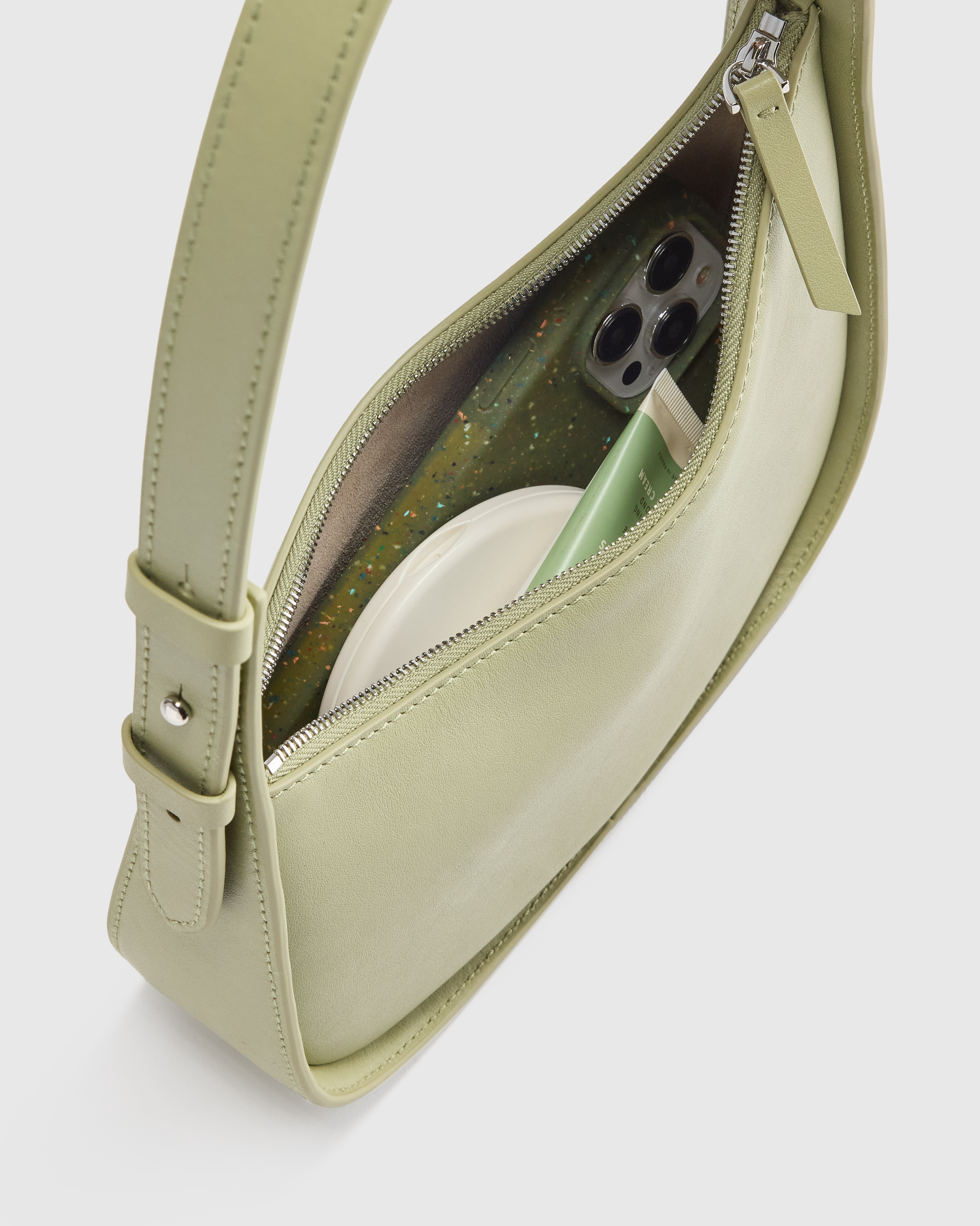 Italian Leather Asymmetrical Mini Shoulder Bag — Image 21
