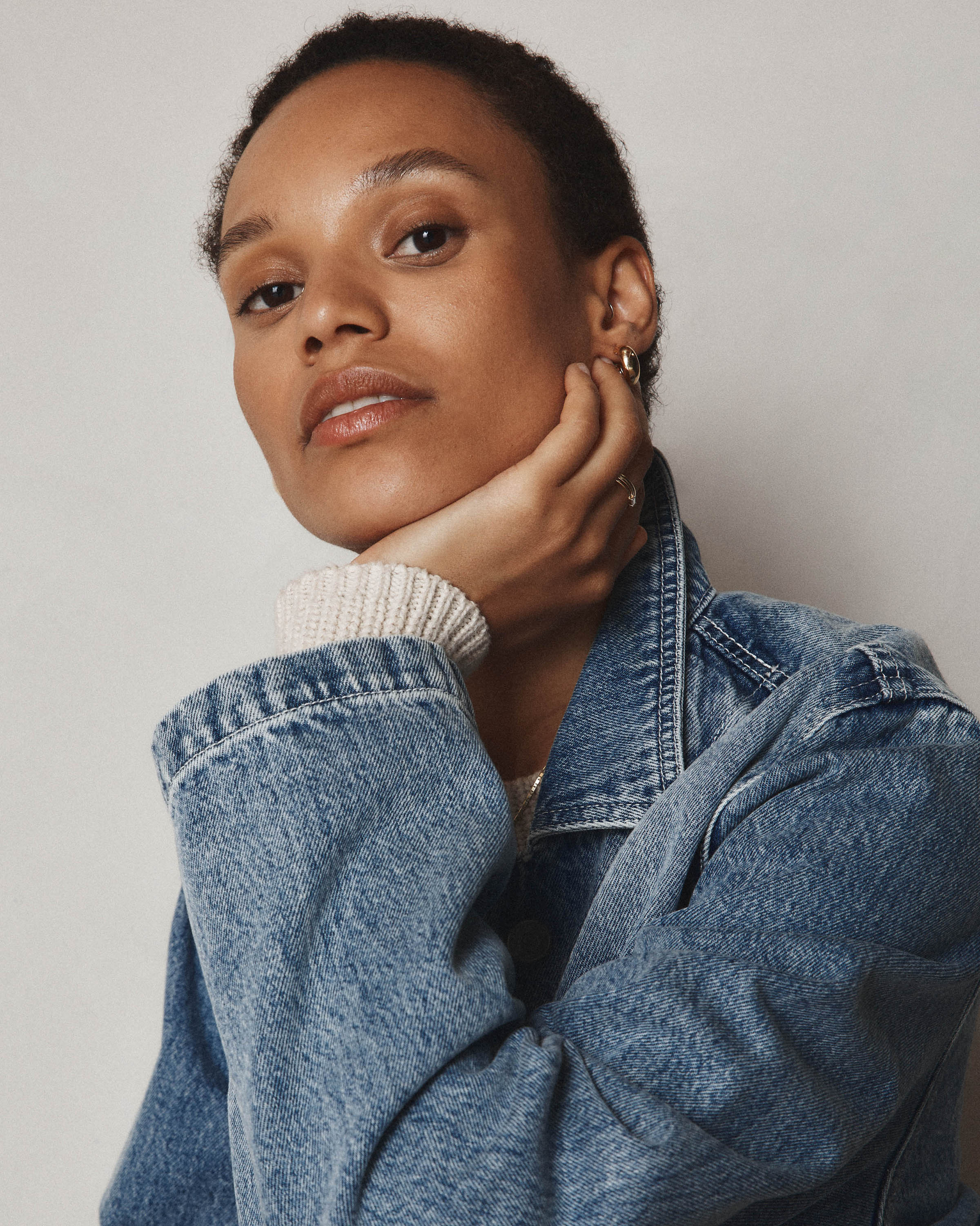 100% Organic Cotton Denim Chore Jacket — Image 3