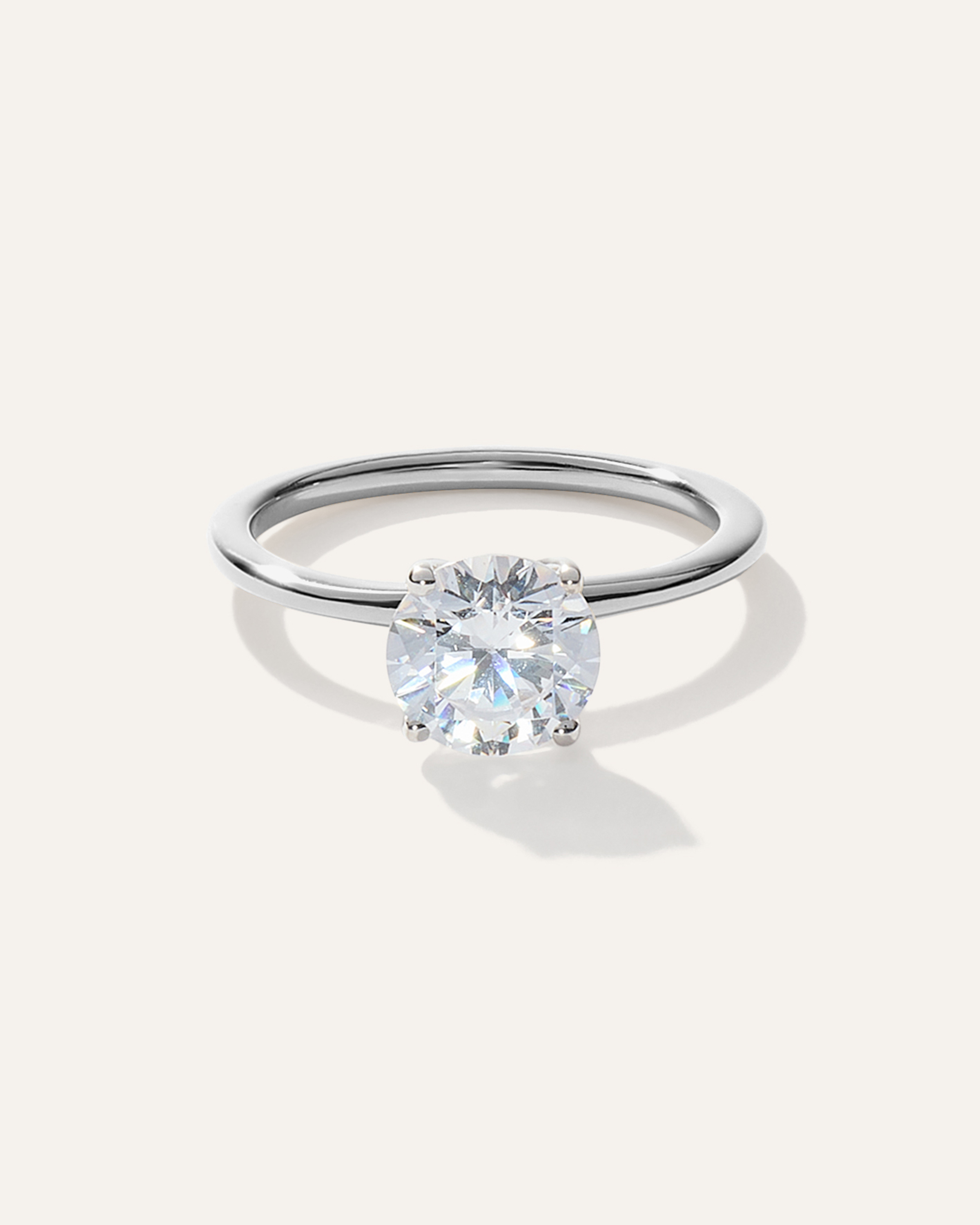 Lab Grown Diamond Round Petite Classic Engagement Ring - 1.50ct — Image 10