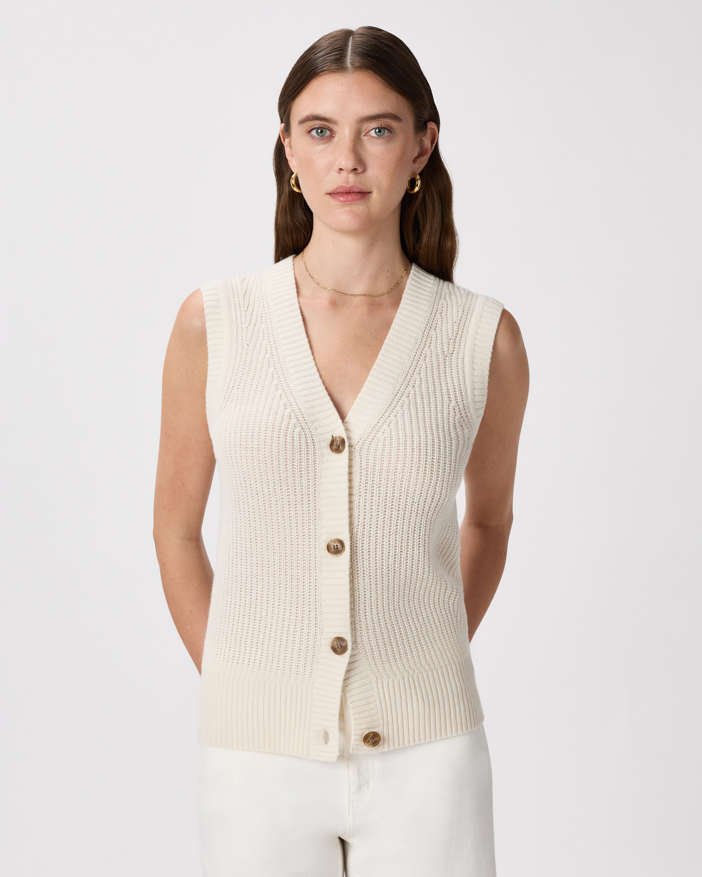 Mongolian Cashmere Fisherman Sweater Vest — Image 10