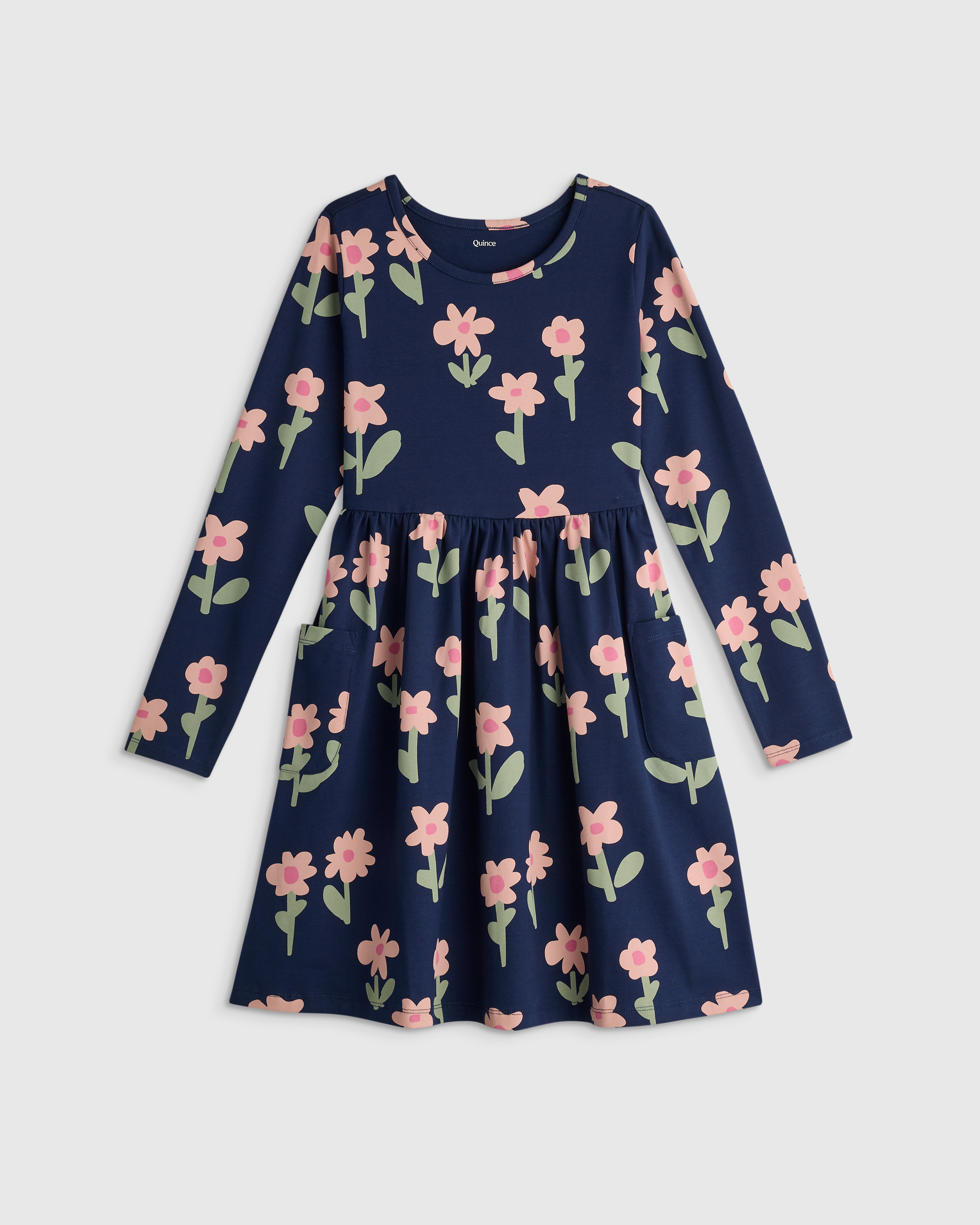 Organic Cotton Long Sleeve Fit and Flare Pocket Dress — Image 18