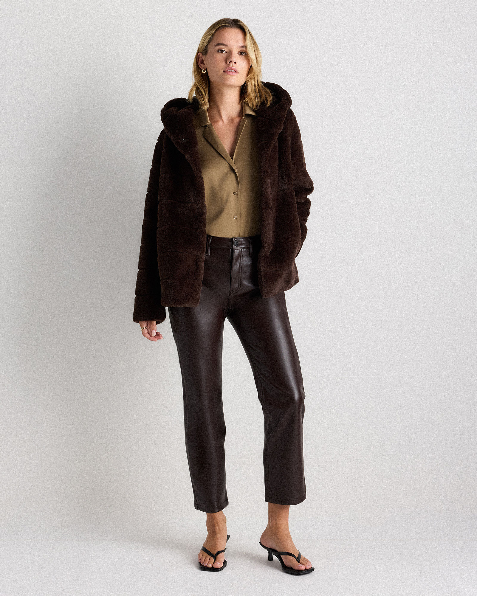 Hooded Faux Fur Jacket — Image 14