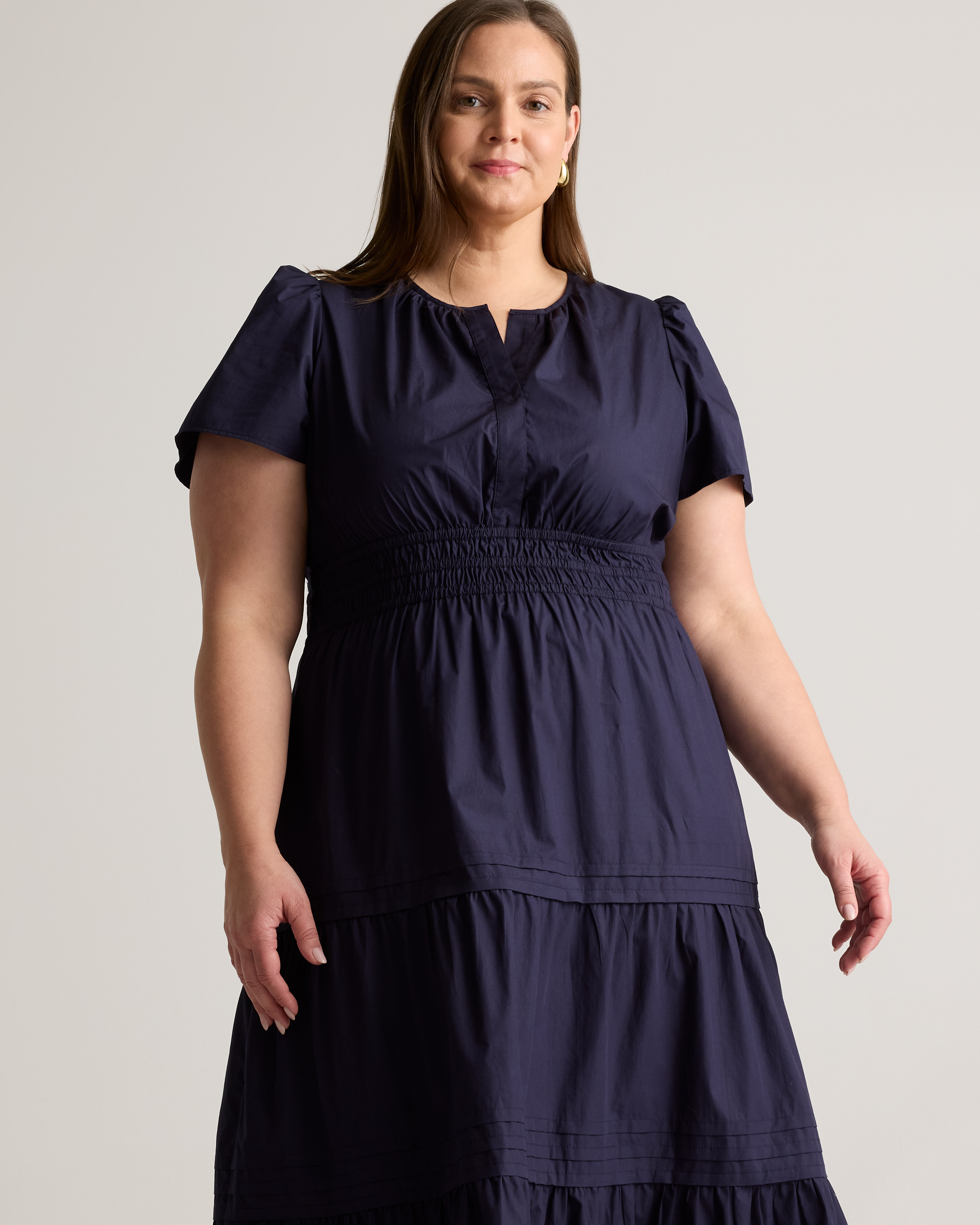 100% Organic Cotton Poplin Tiered Maxi Dress — Image 17