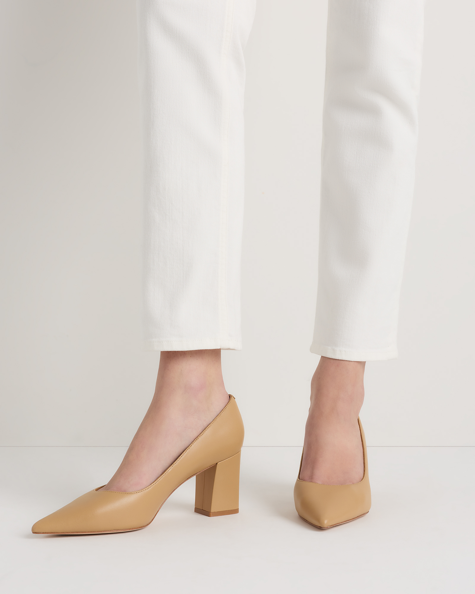 Italian Leather 65mm Block Heel Pump — Image 8