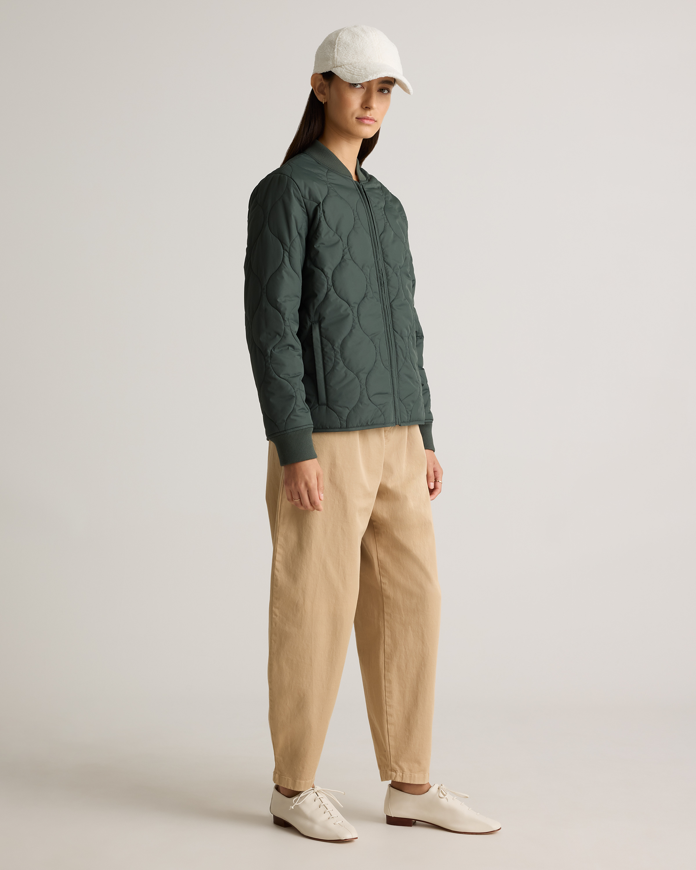 Featherless Quilted Puffer Bomber Jacket — Image 6