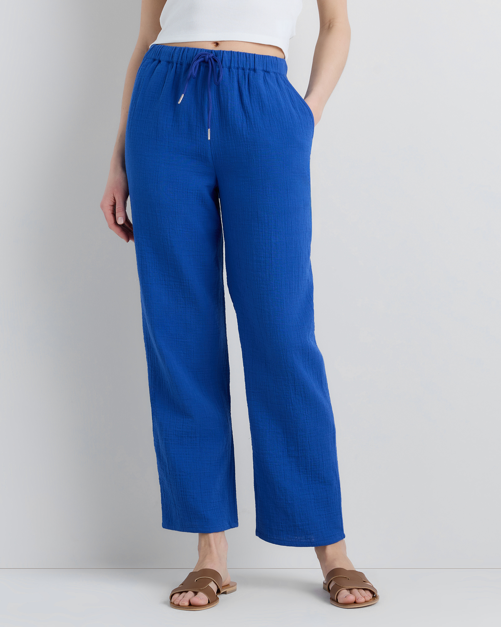 100% Organic Cotton Gauze Straight Leg Pants — Image 16
