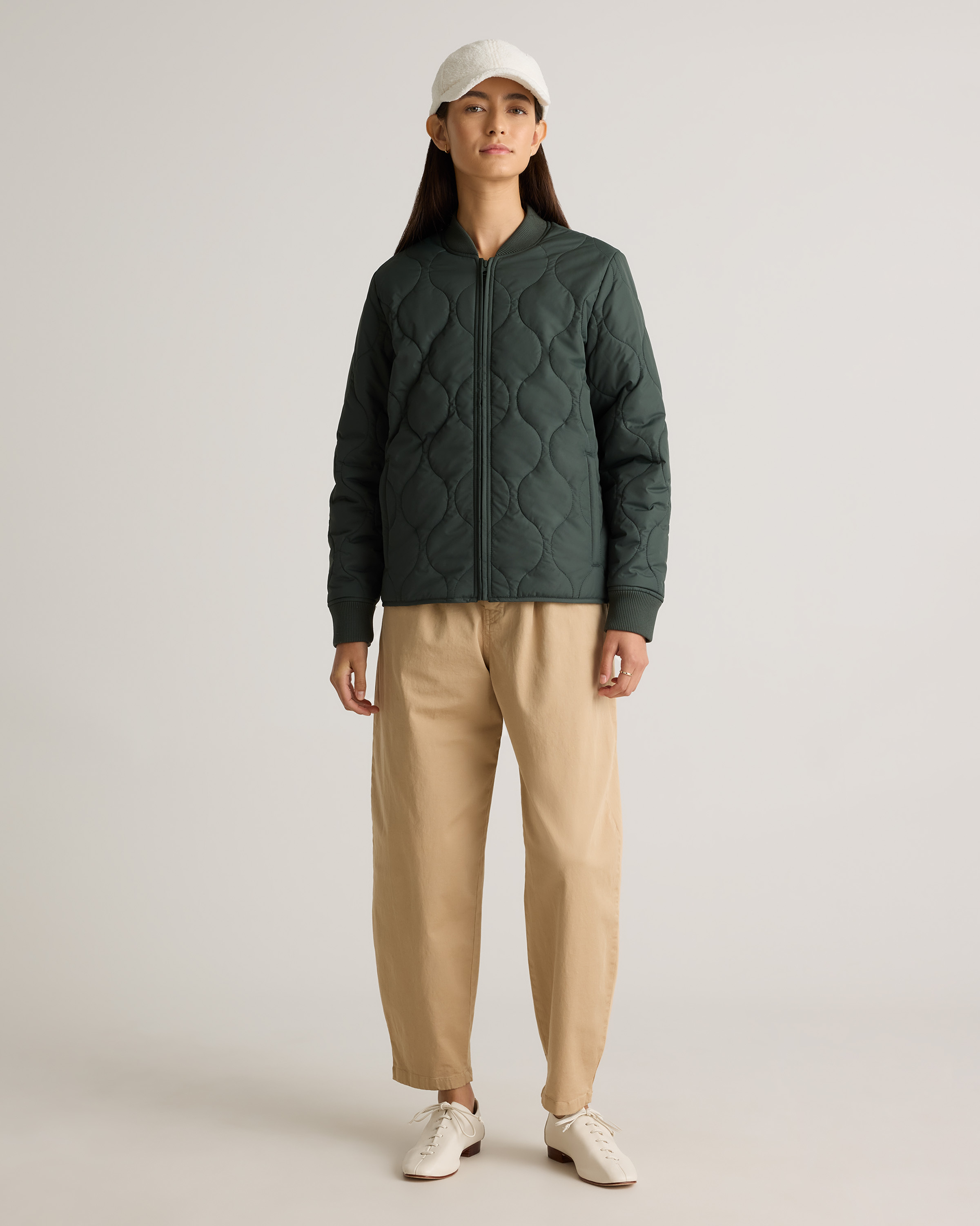 Featherless Quilted Puffer Bomber Jacket — Image 7