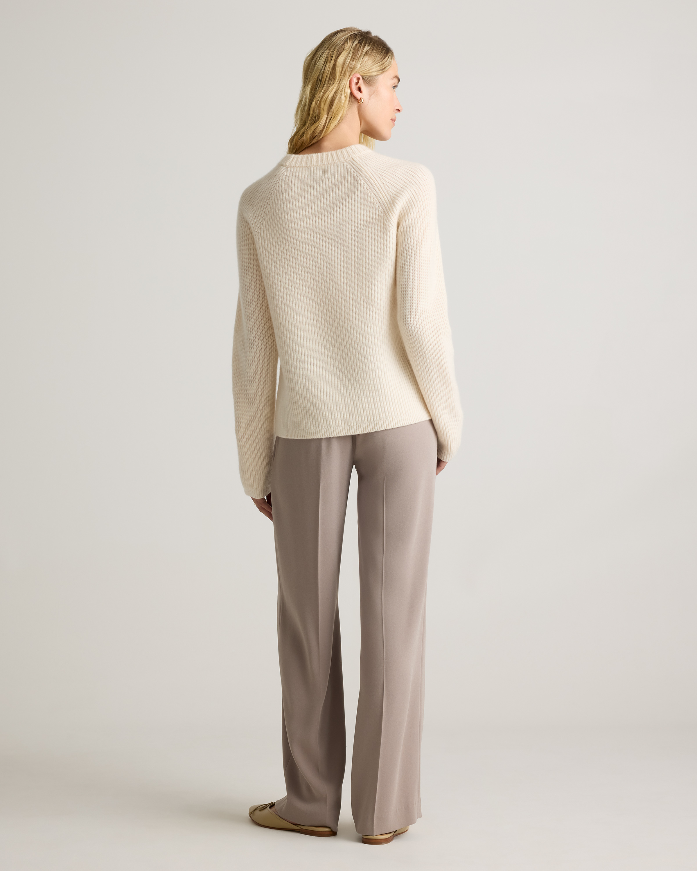 Mongolian Cashmere Fisherman Crewneck Sweater — Image 78
