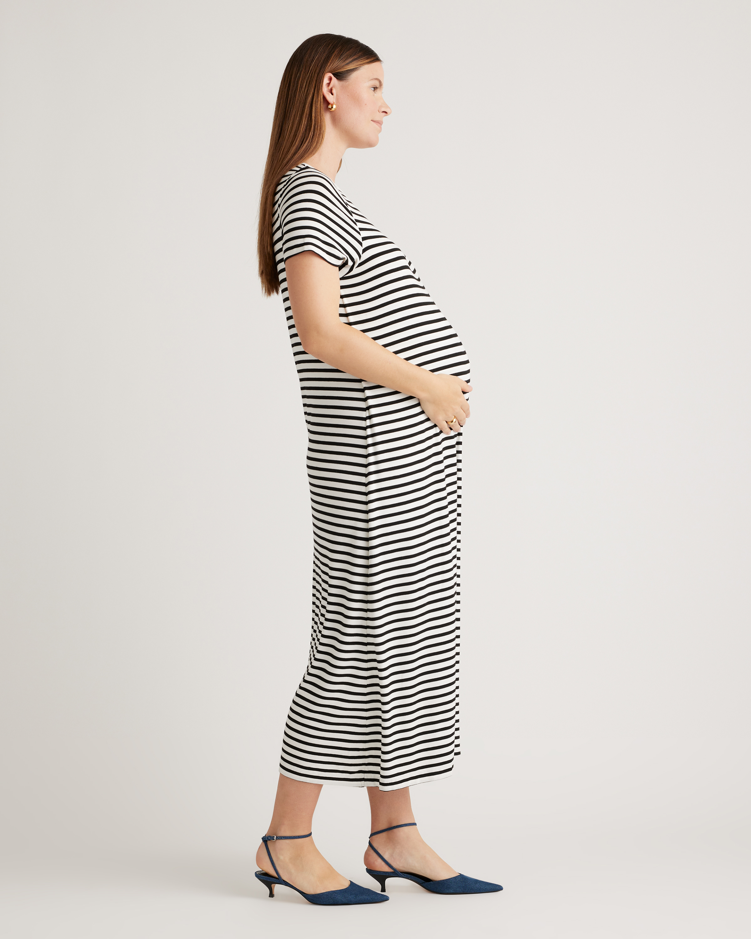 Bamboo Jersey Maternity & Nursing T-Shirt Dress — Image 4