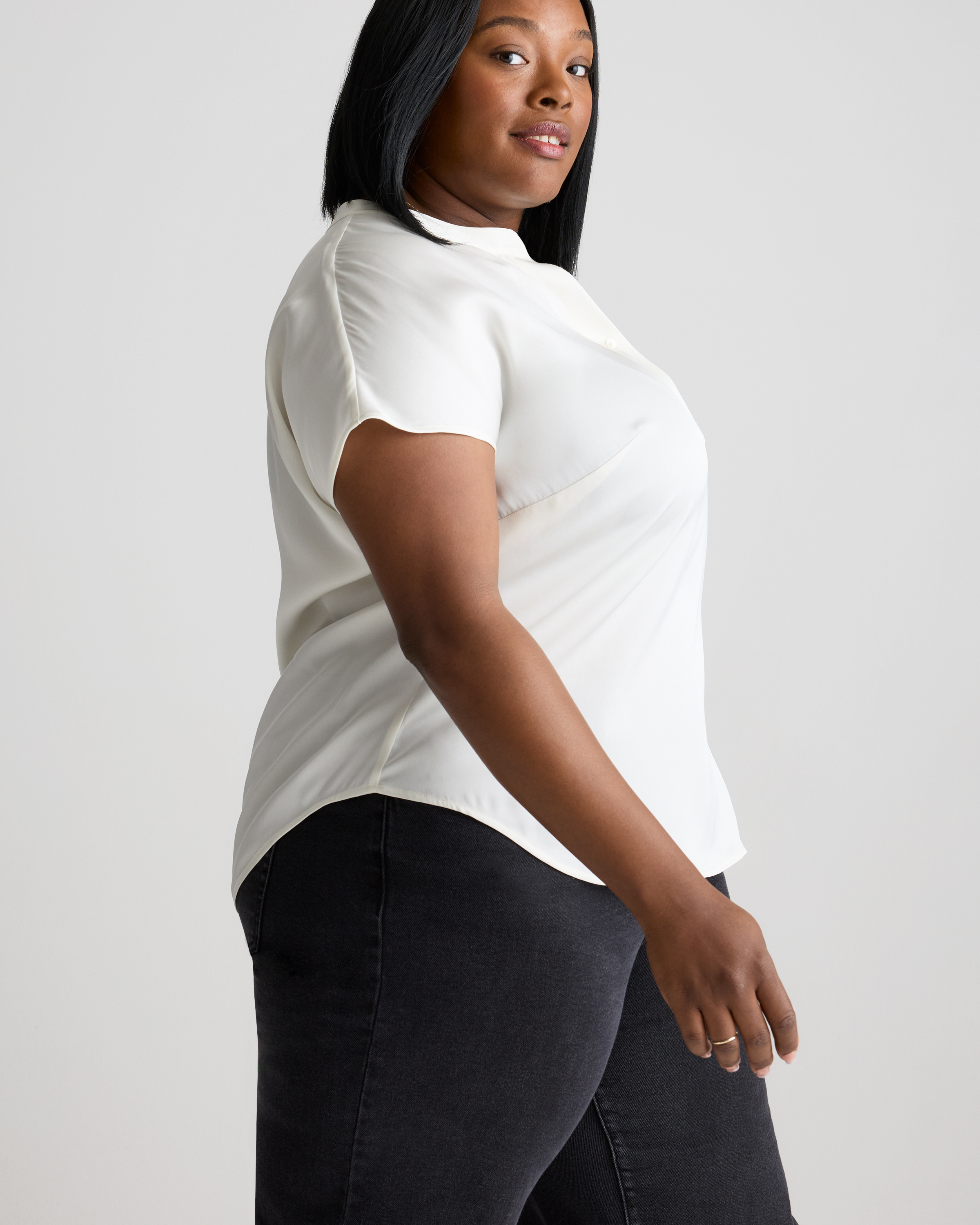 Washable Stretch Silk Dolman Sleeve Blouse — Image 8