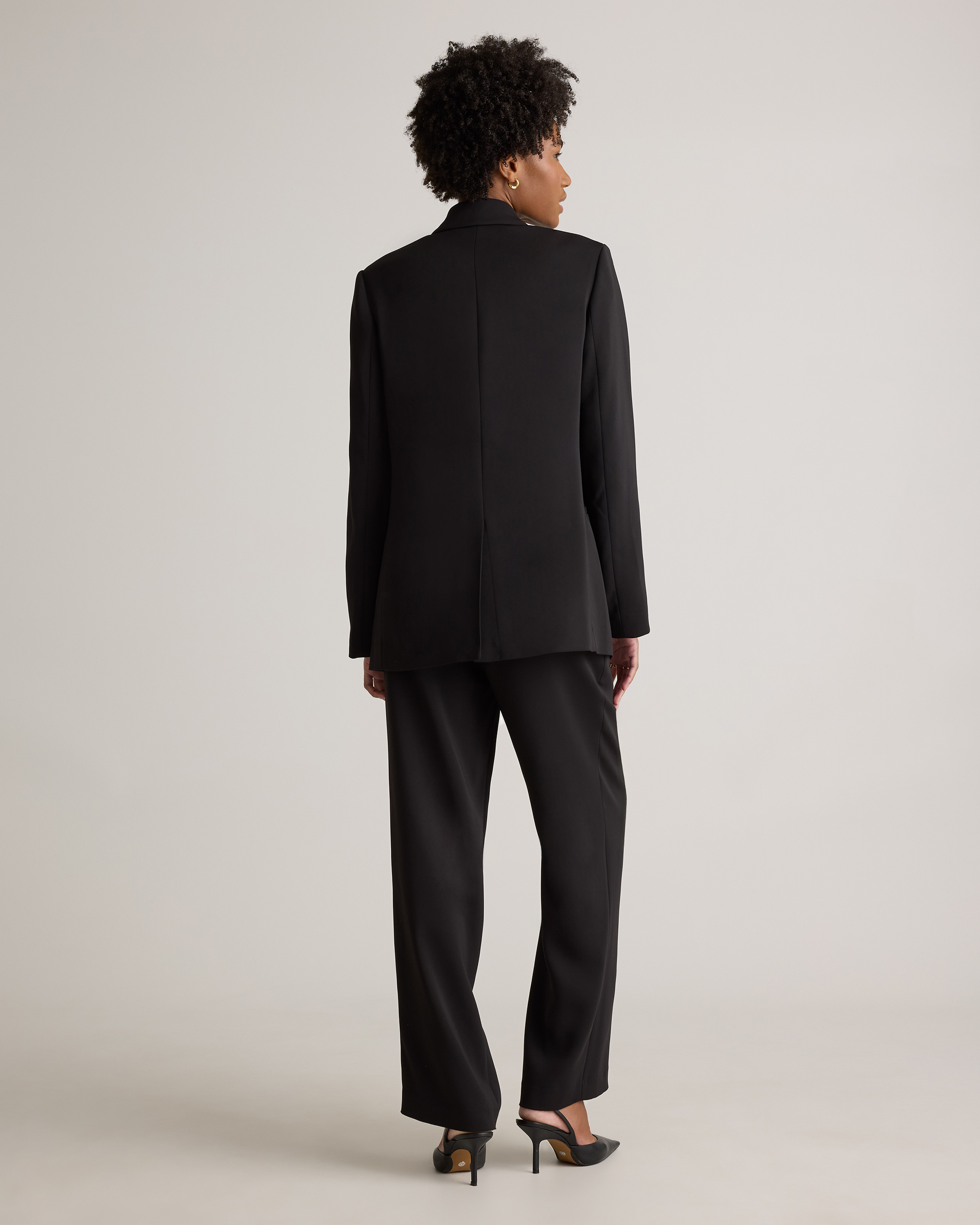 Stretch Crepe Relaxed Double-Breasted Blazer — Image 32