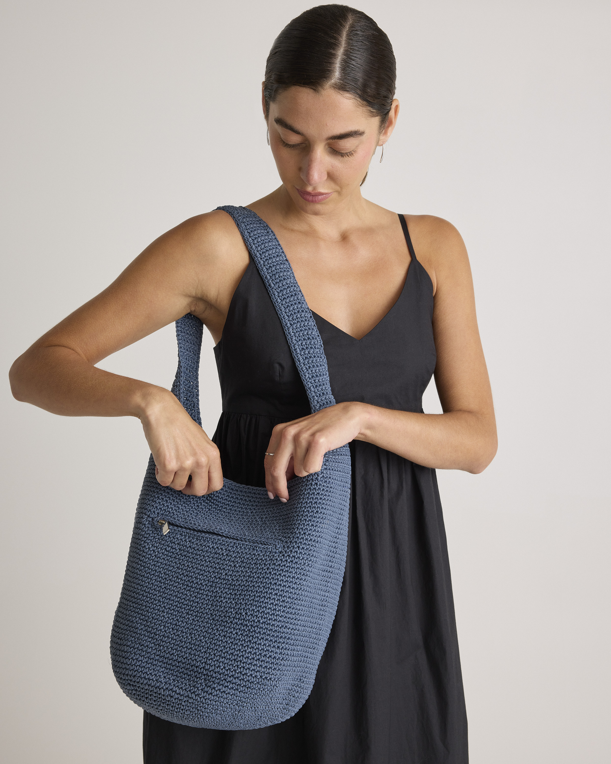 Hand Crochet Hobo Shoulder Bag — Image 6