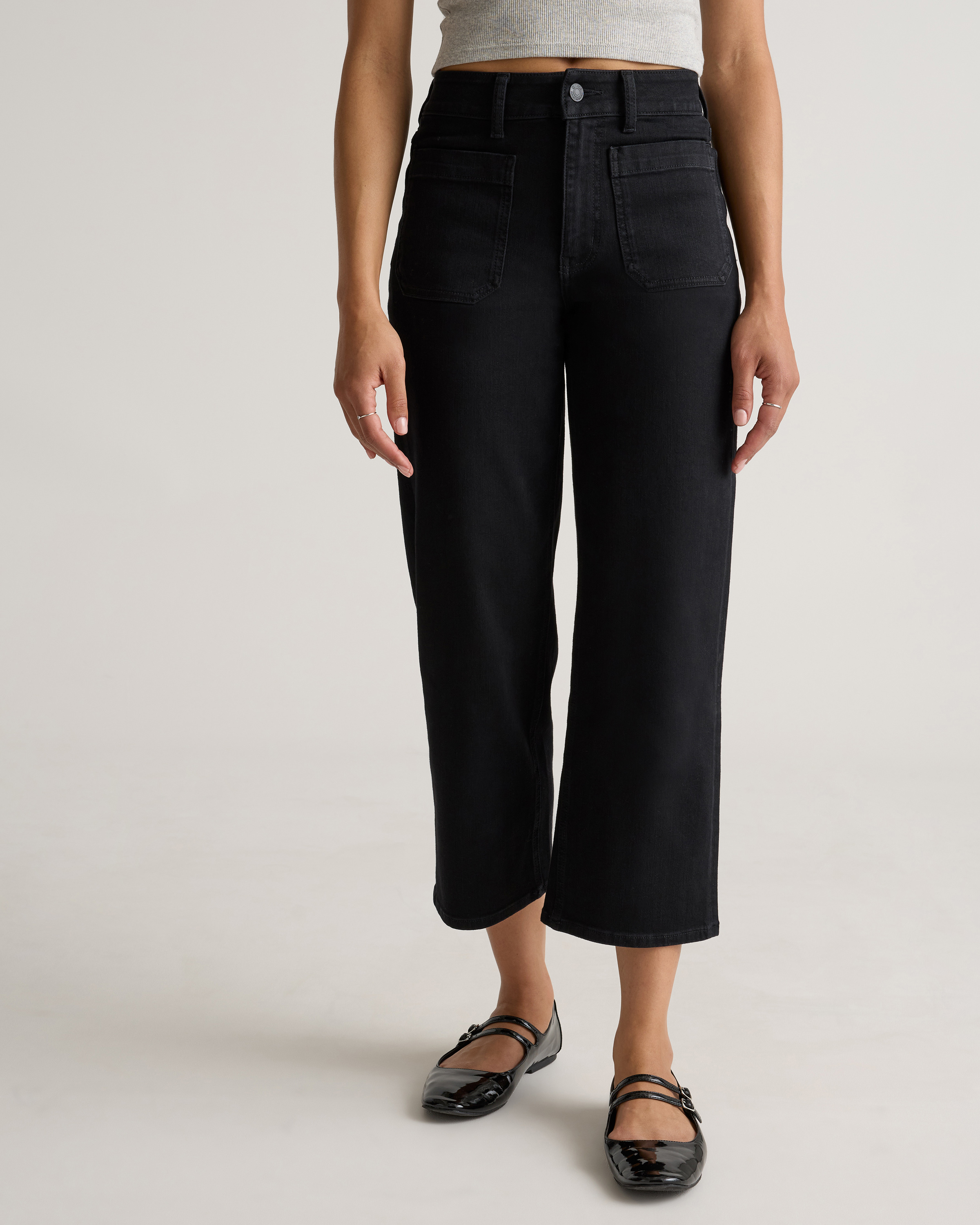 Bella Stretch Patch Pocket Wide Leg Jeans — Image 18