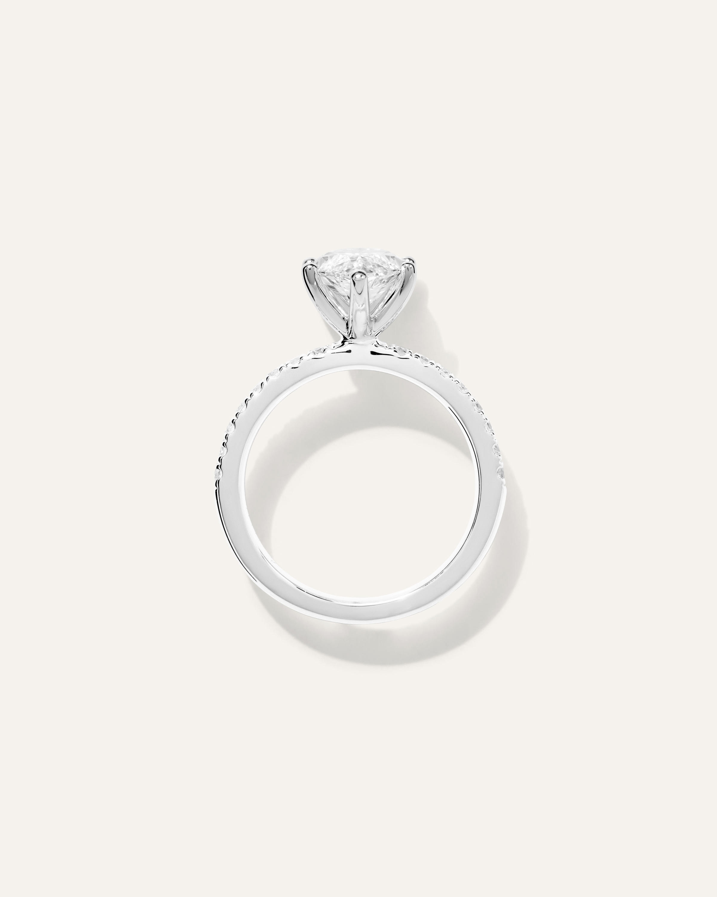 Lab Grown Diamond Marquise Petite Pave Engagement Ring - 3ct — Image 10