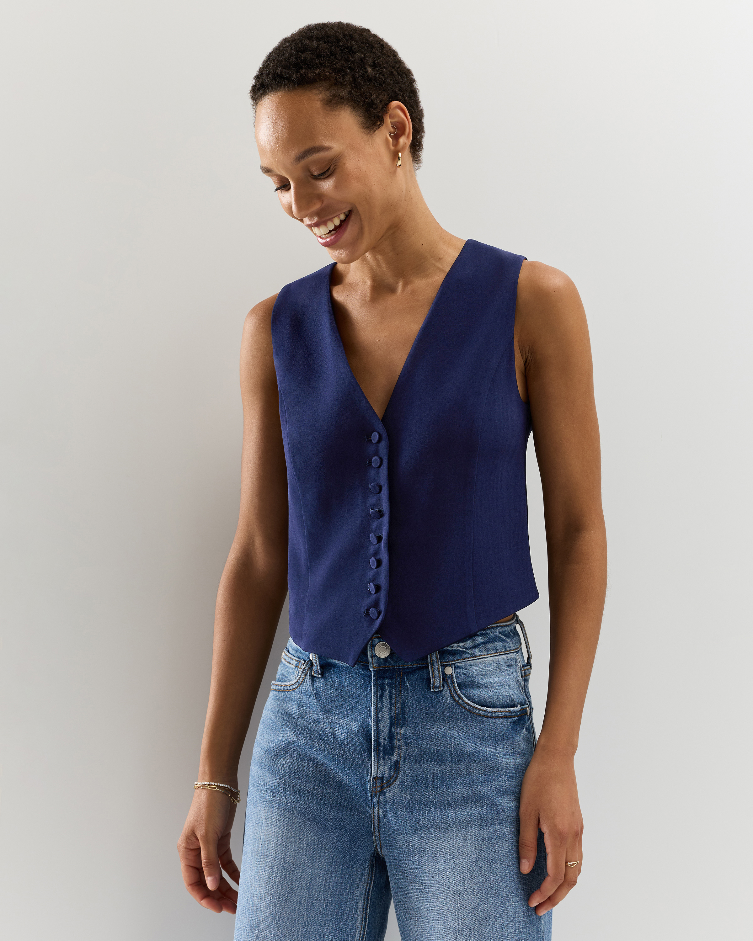Fluid Crepe Vest — Image 3
