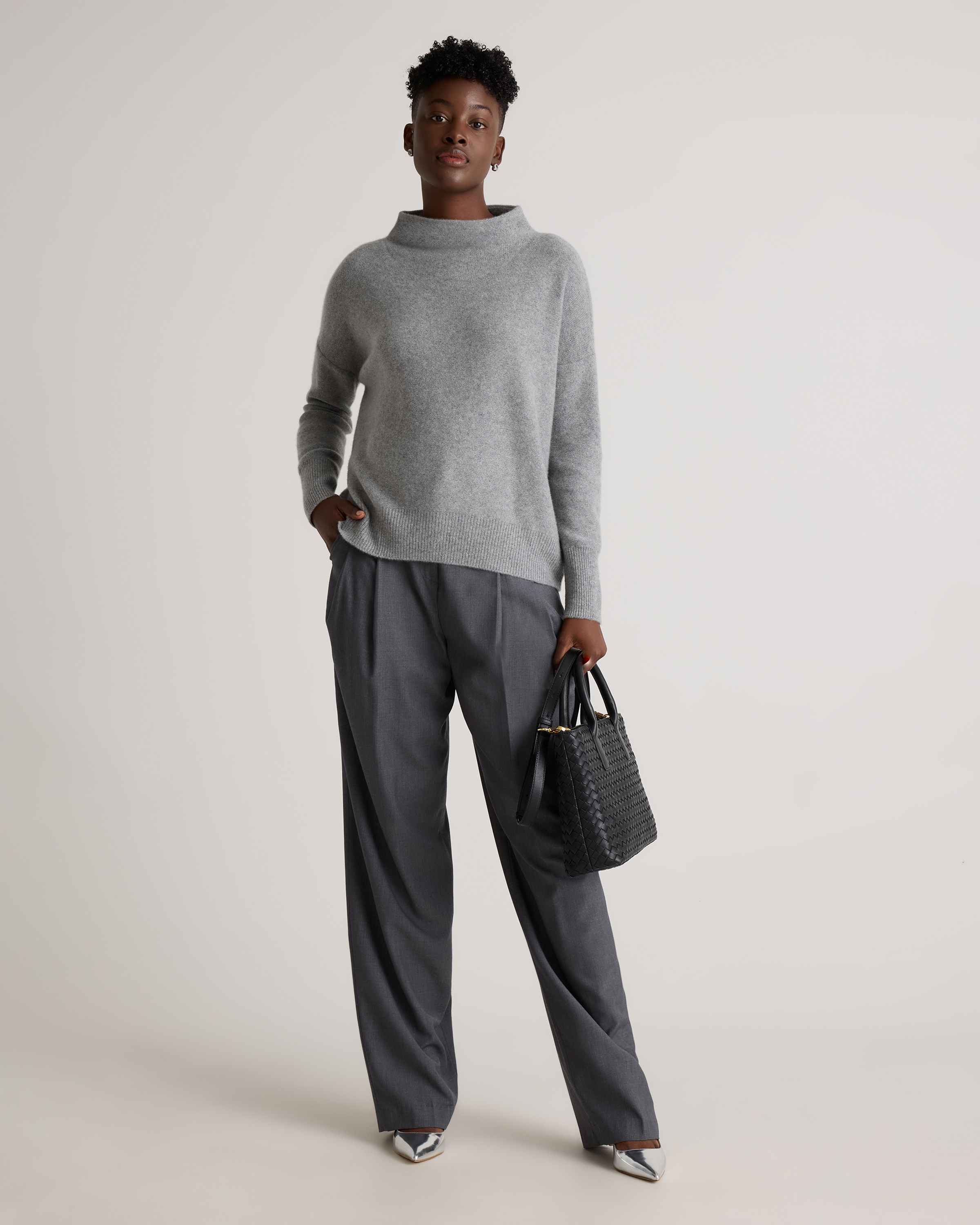 Mongolian Cashmere Funnel Neck Sweater — Image 18