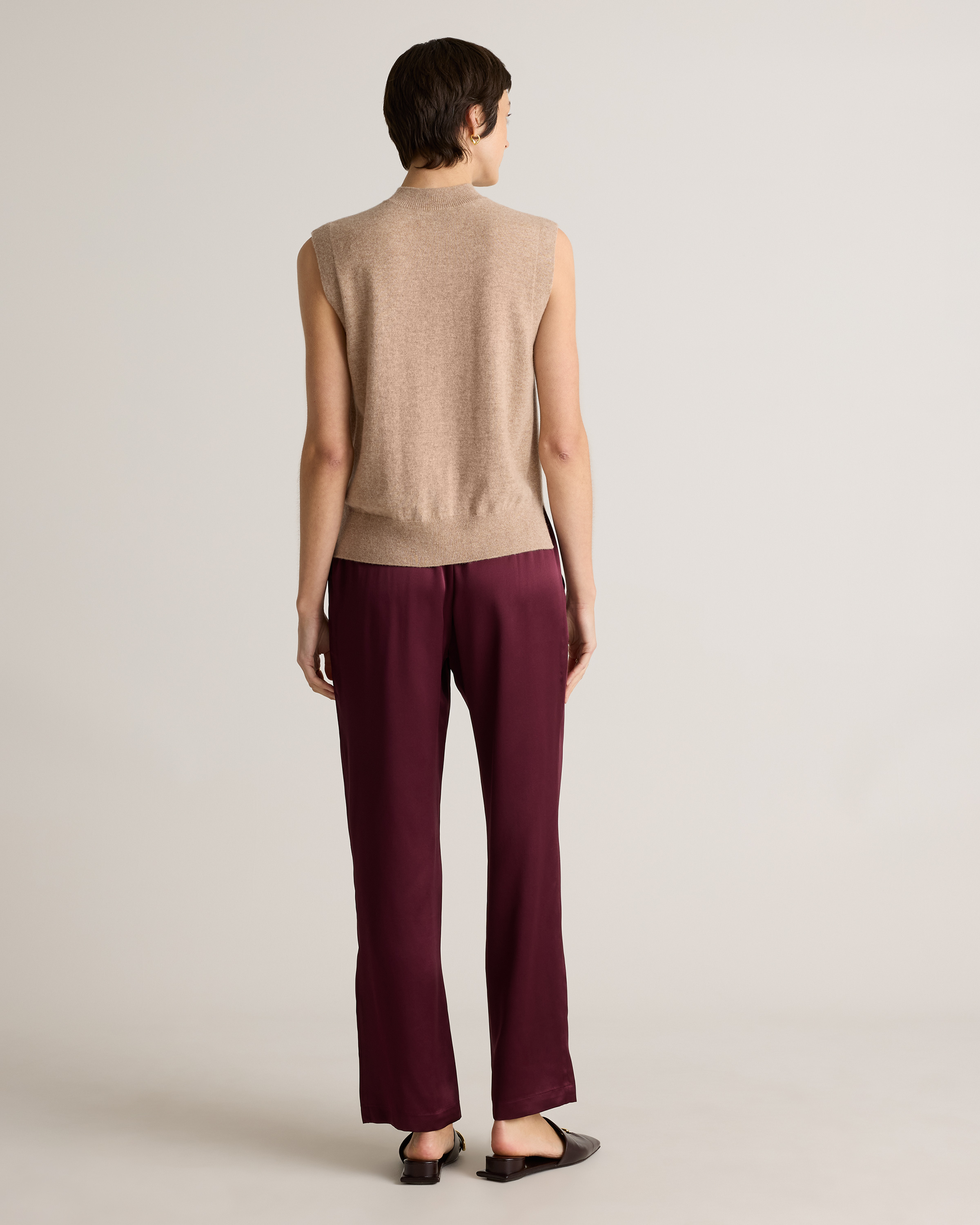 100% Washable Silk Drawstring Wide Leg Pants — Image 57