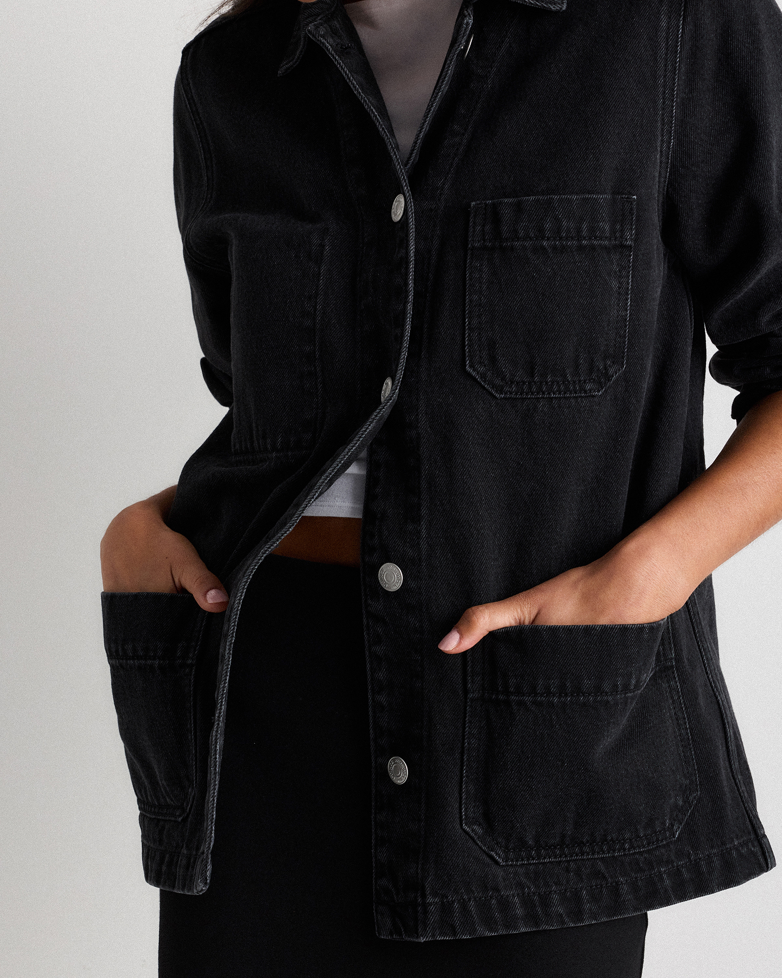 100% Organic Cotton Denim Chore Jacket — Image 13