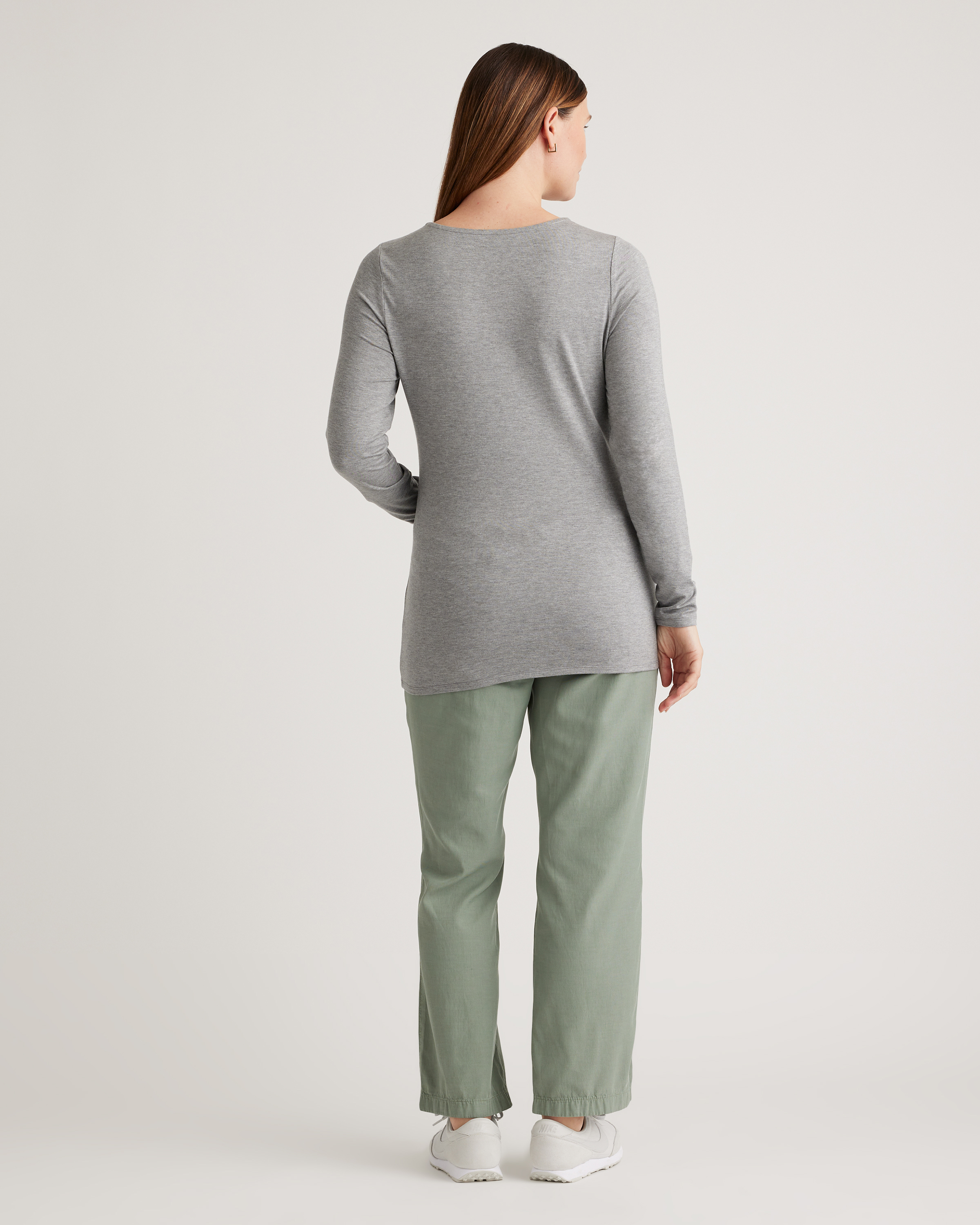 Tencel Jersey Maternity & Nursing Long Sleeve Relaxed Fit Tee 2-Pack — Image 7