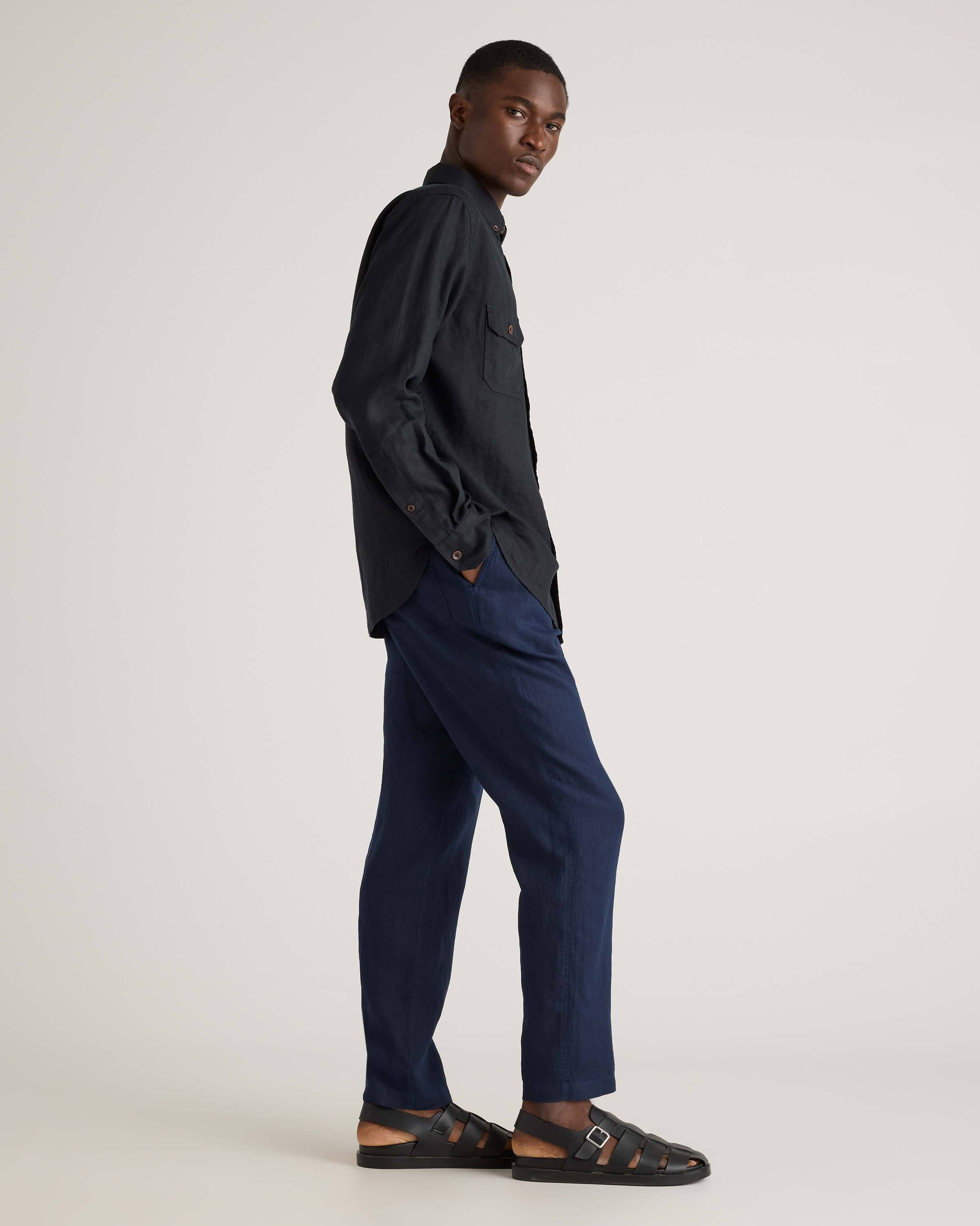 100% European Linen Drawstring Beach Pants — Image 19