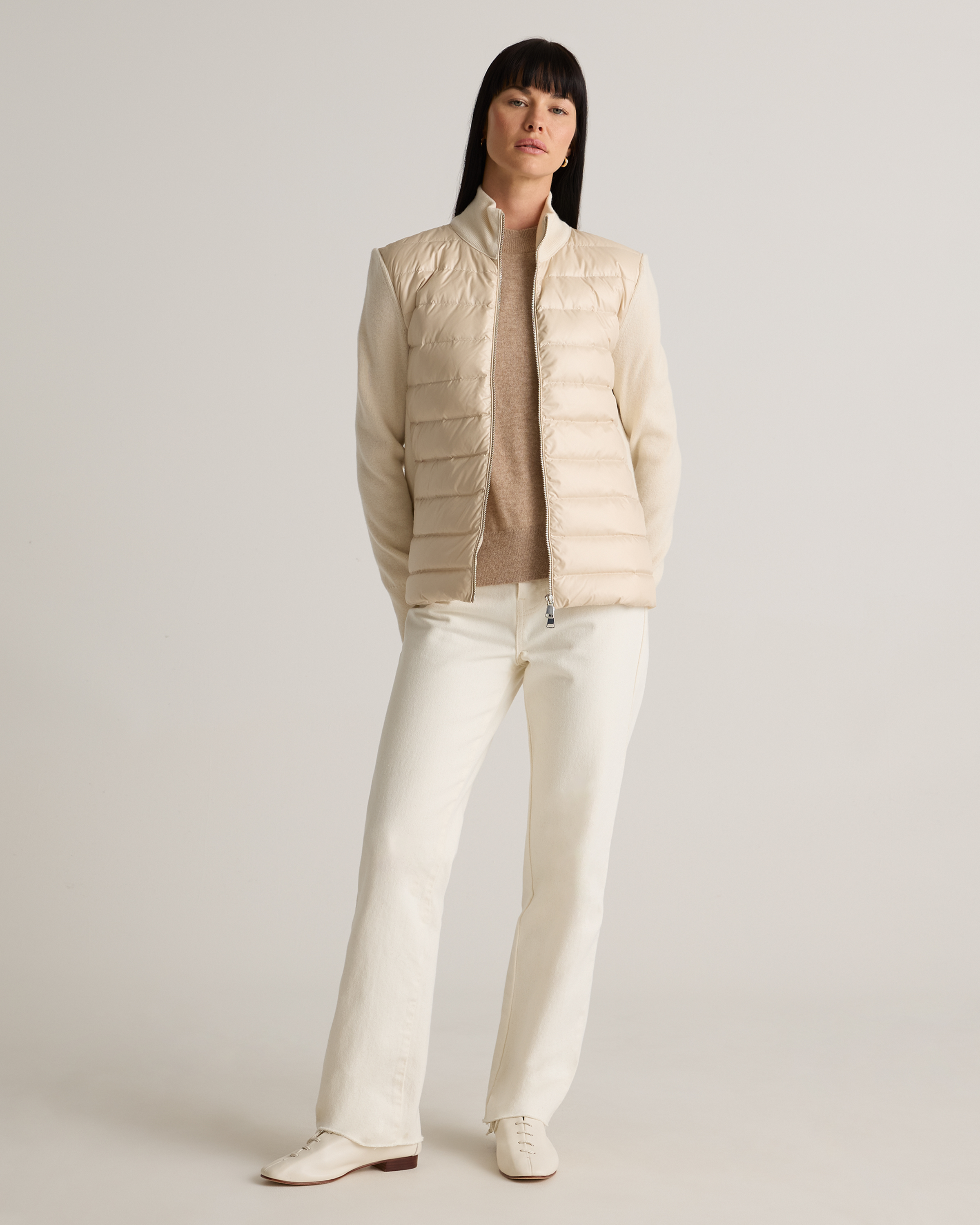 Mixed Media Down and Cashmere Jacket — Image 4