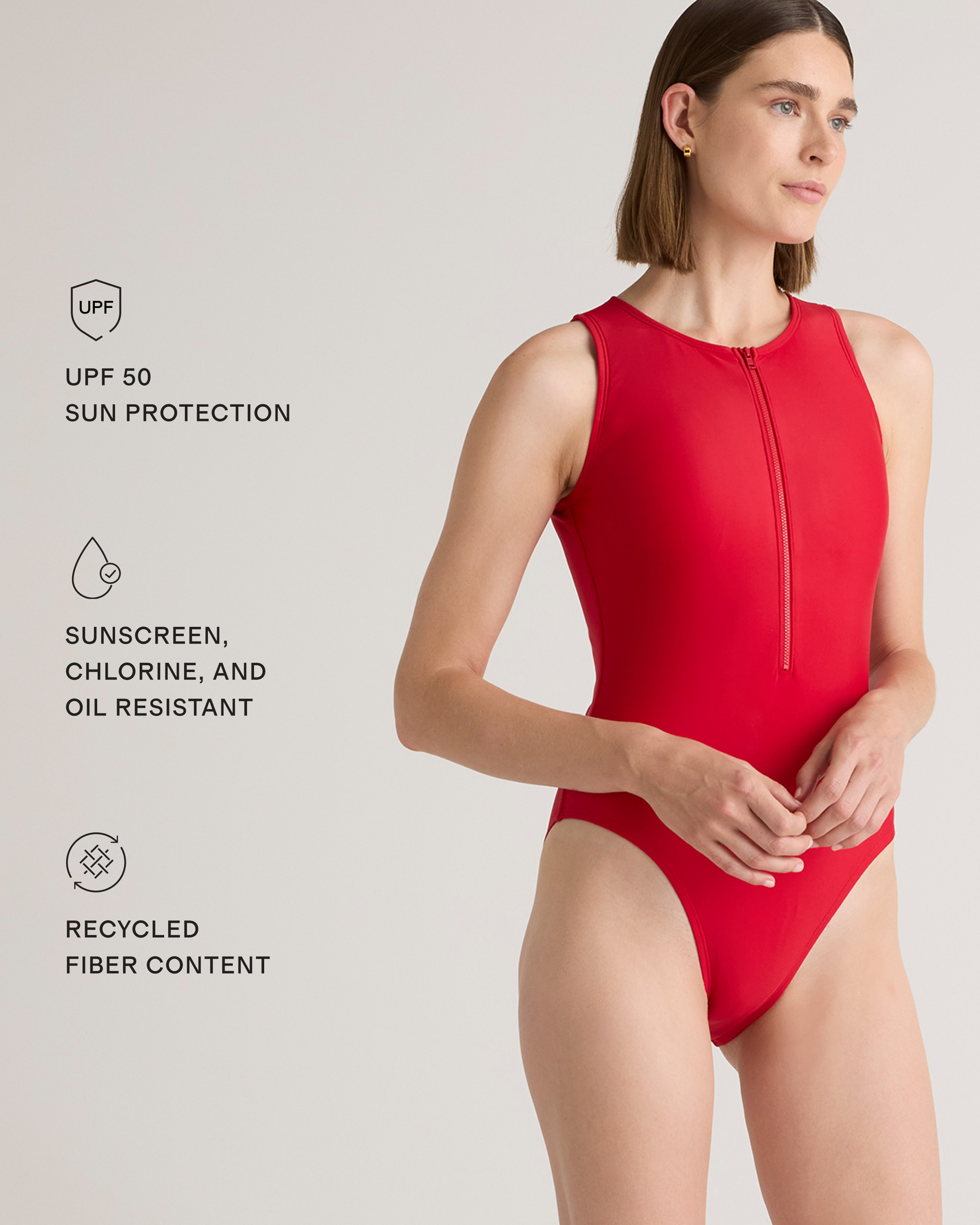 Italian Zip-Front One-Piece Swimsuit — Image 17