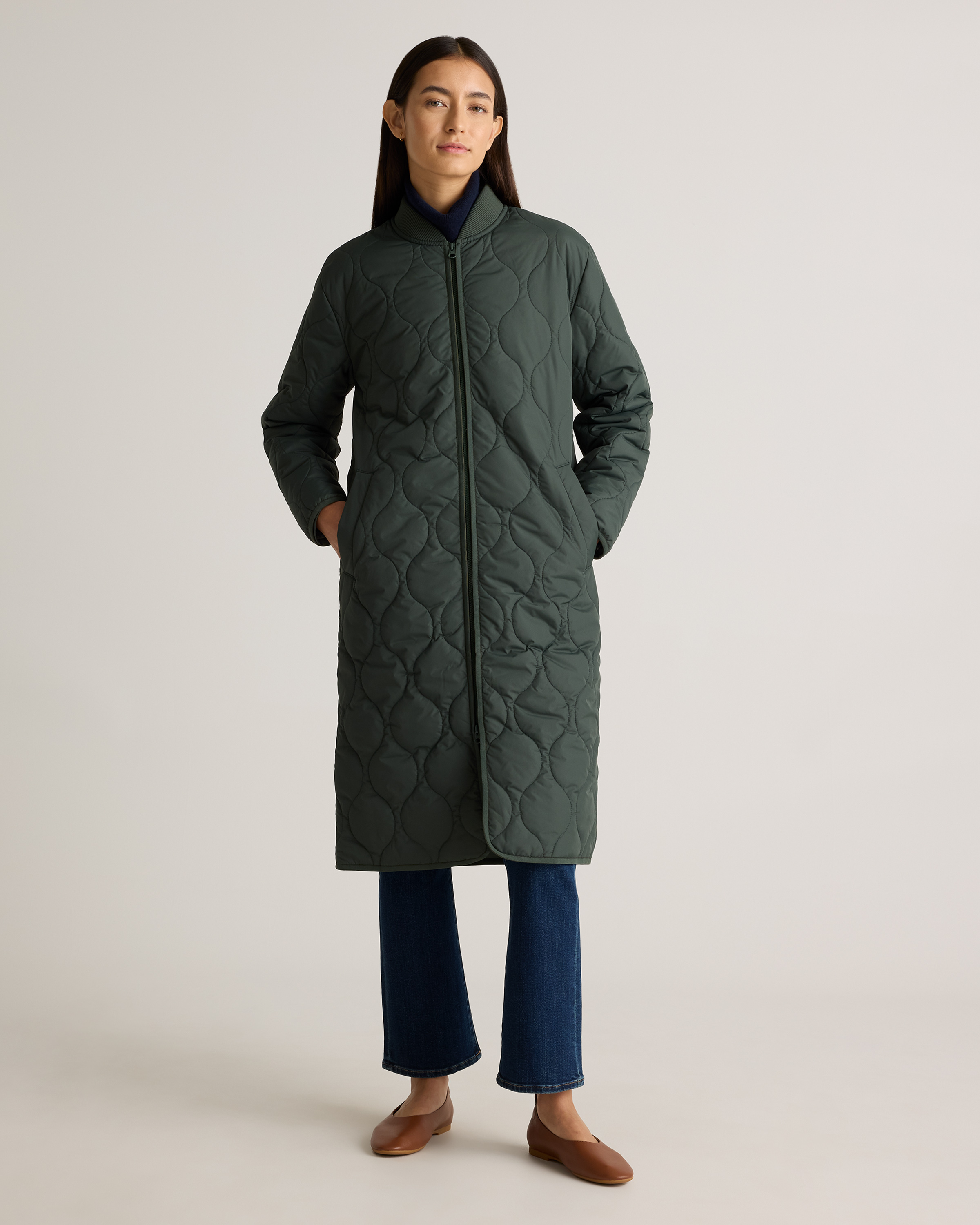 Featherless Quilted Puffer Long Coat — Image 25