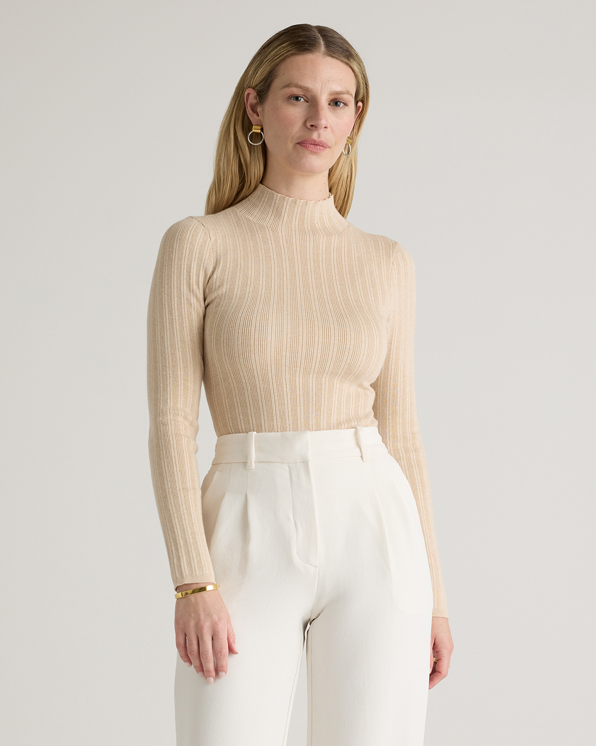 Cotton Cashmere Ribbed Turtleneck Bodysuit — Image 19