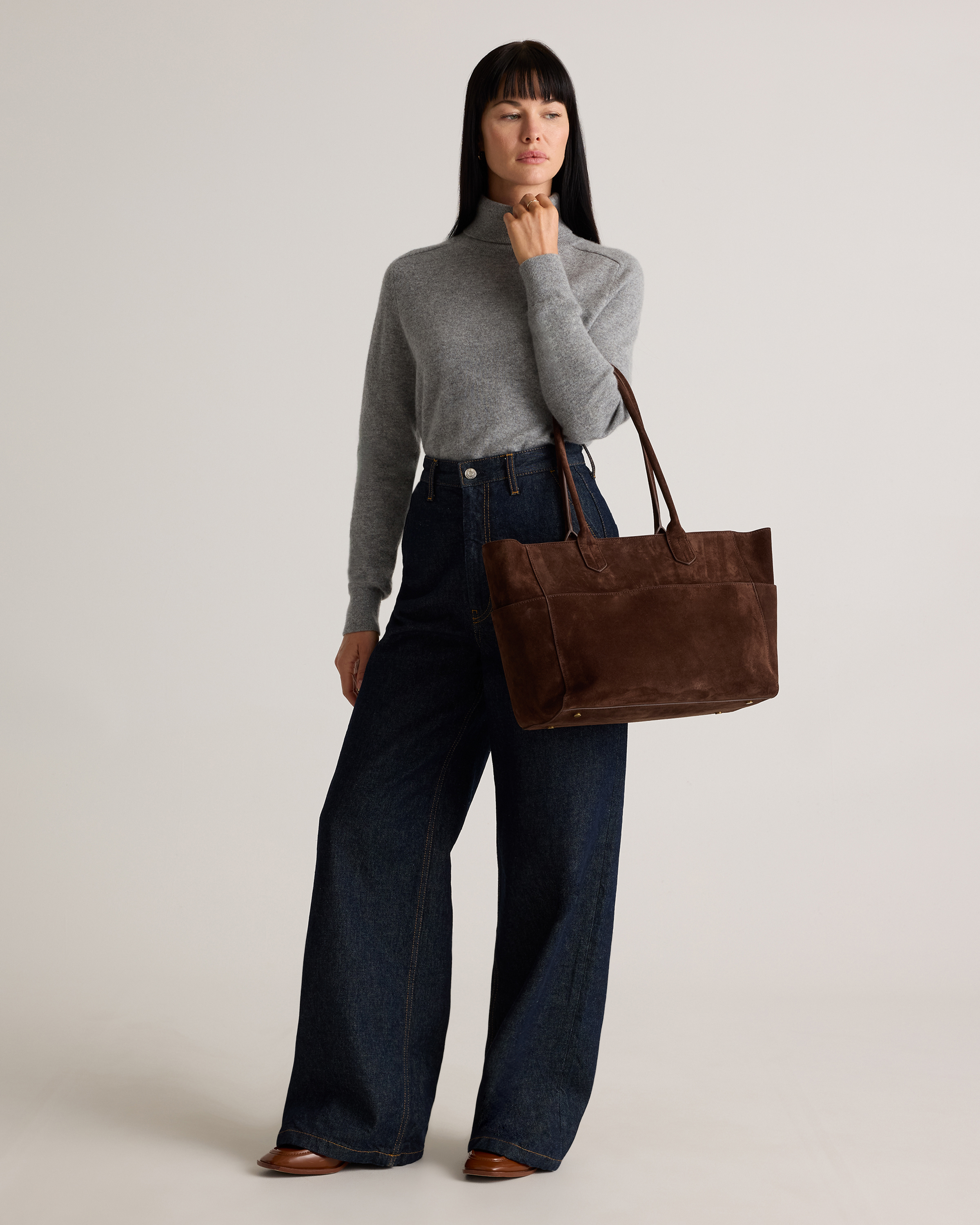 Italian Suede Shopper Tote — Image 14