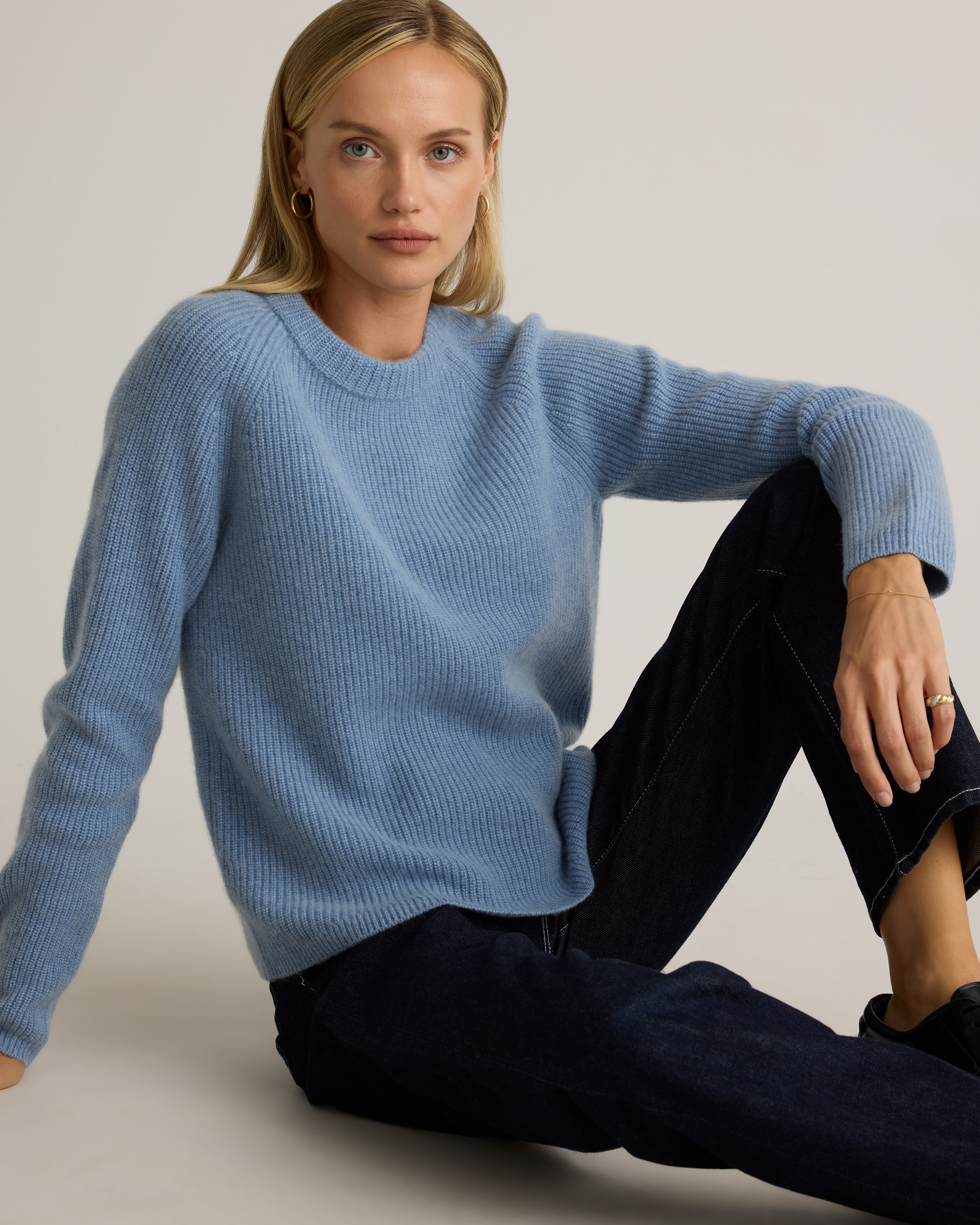 Mongolian Cashmere Fisherman Crewneck Sweater — Image 20