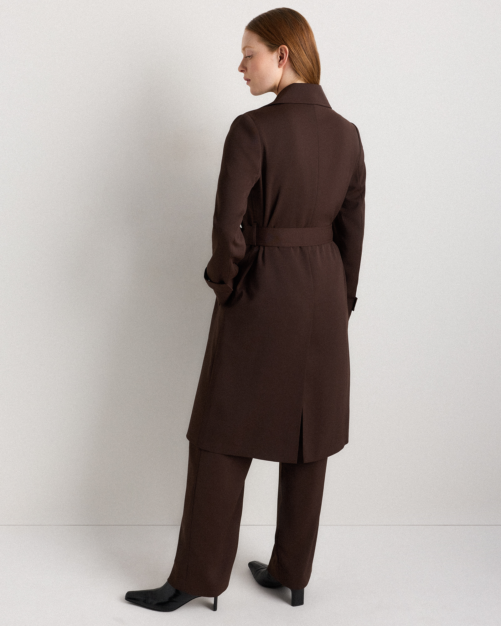 Stretch Crepe Trench Coat — Image 18