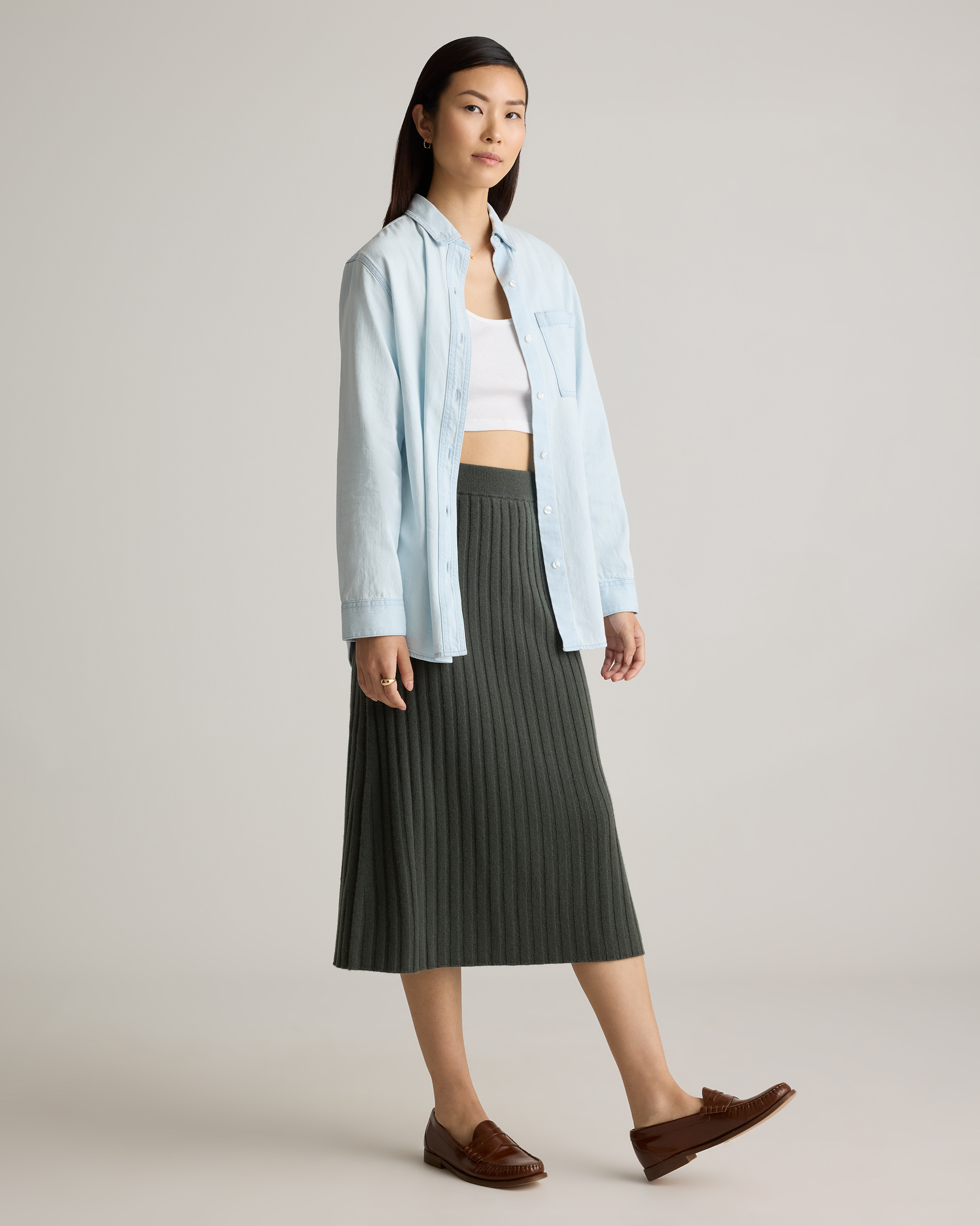 Distressed Denim Oversized Shirt — Image 14