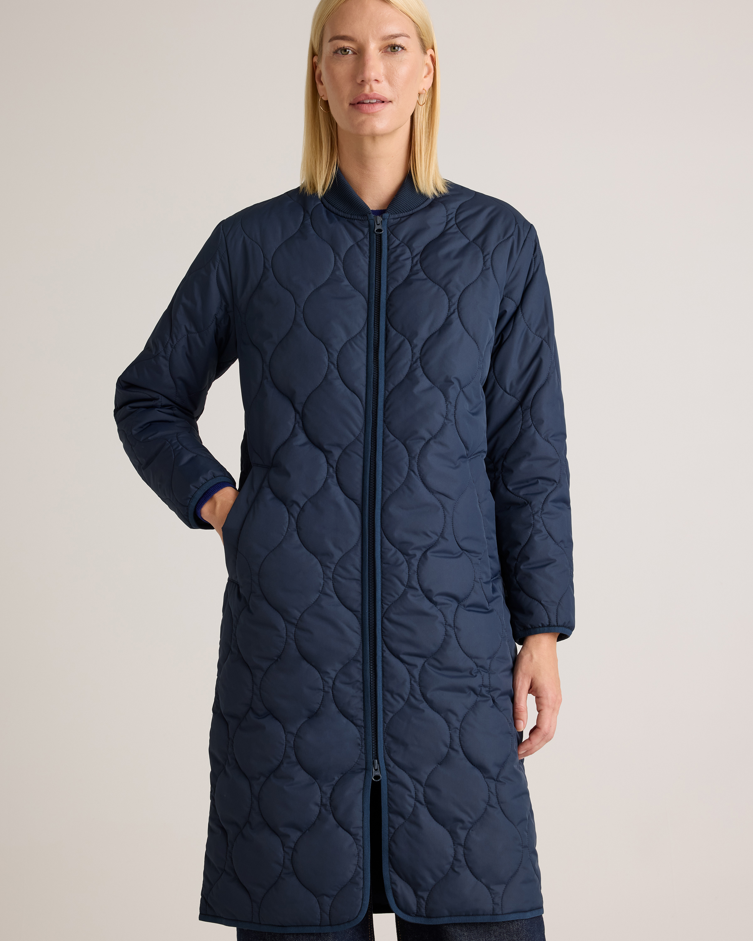 Featherless Quilted Puffer Long Coat — Image 17