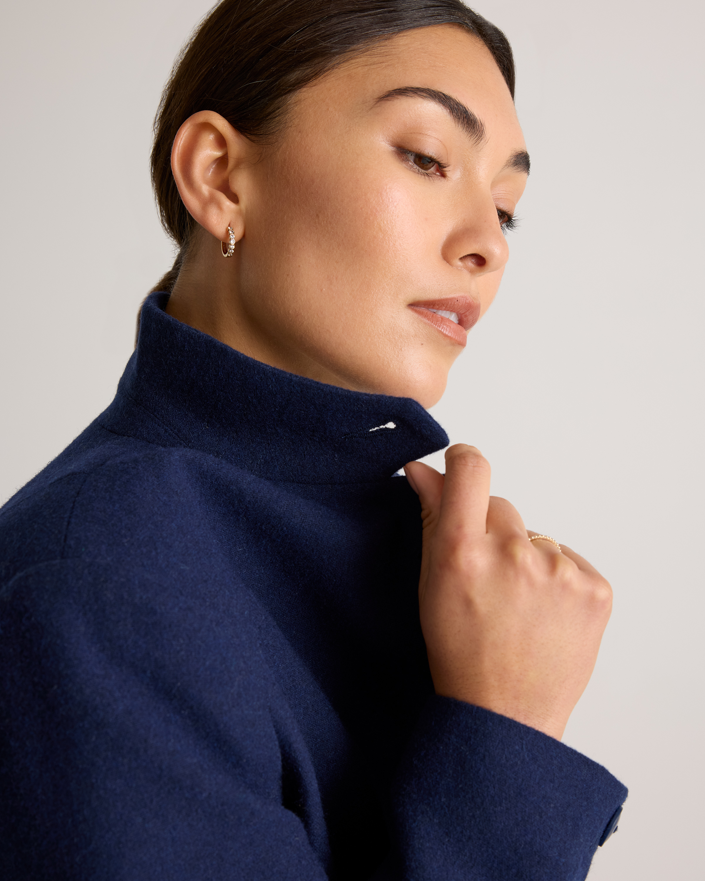 Italian Wool Stand Collar Blazer — Image 11