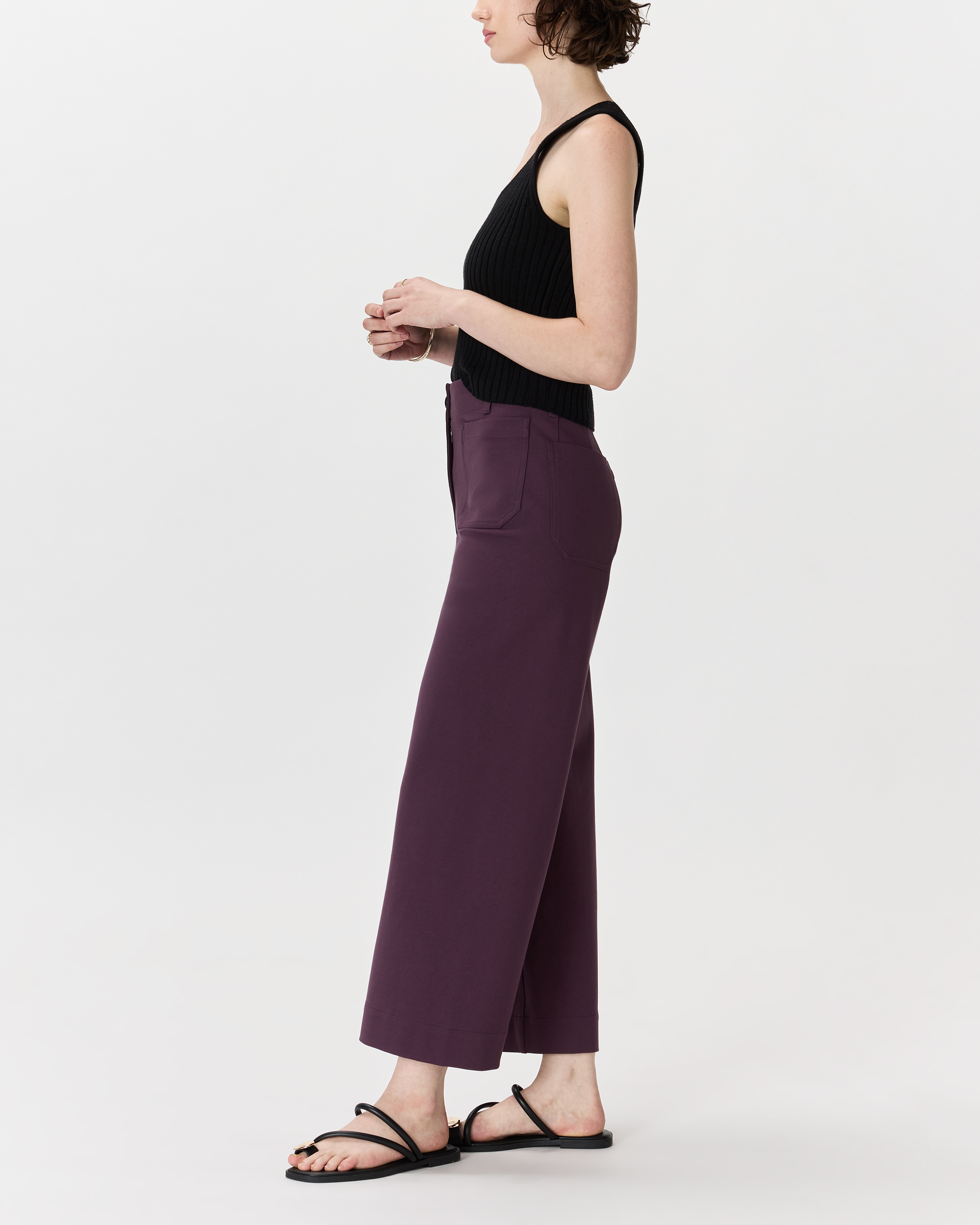 Ultra-Stretch Ponte Cropped Wide Leg Pants — Image 25