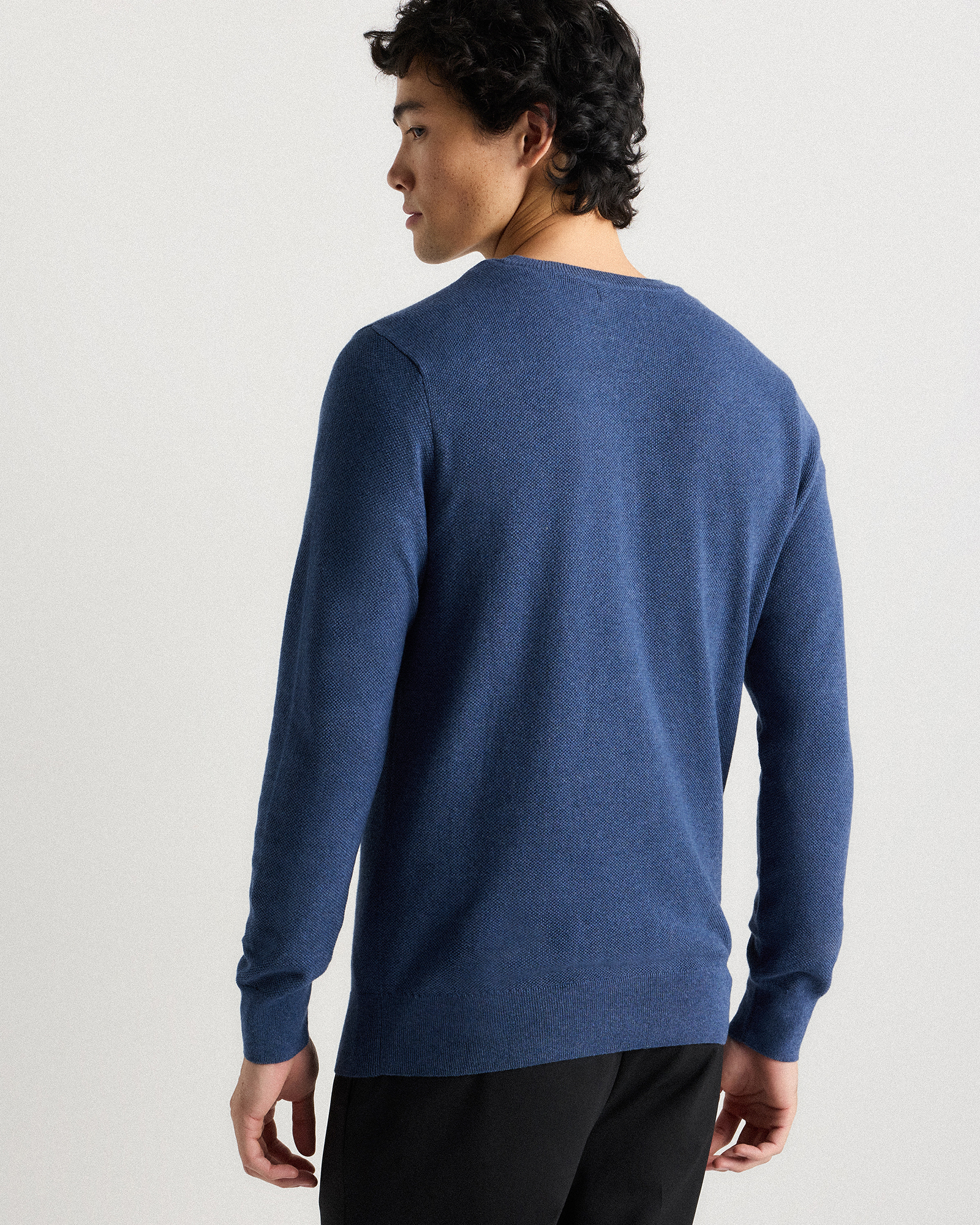 100% Organic Cotton Pique Crewneck Sweater — Image 8