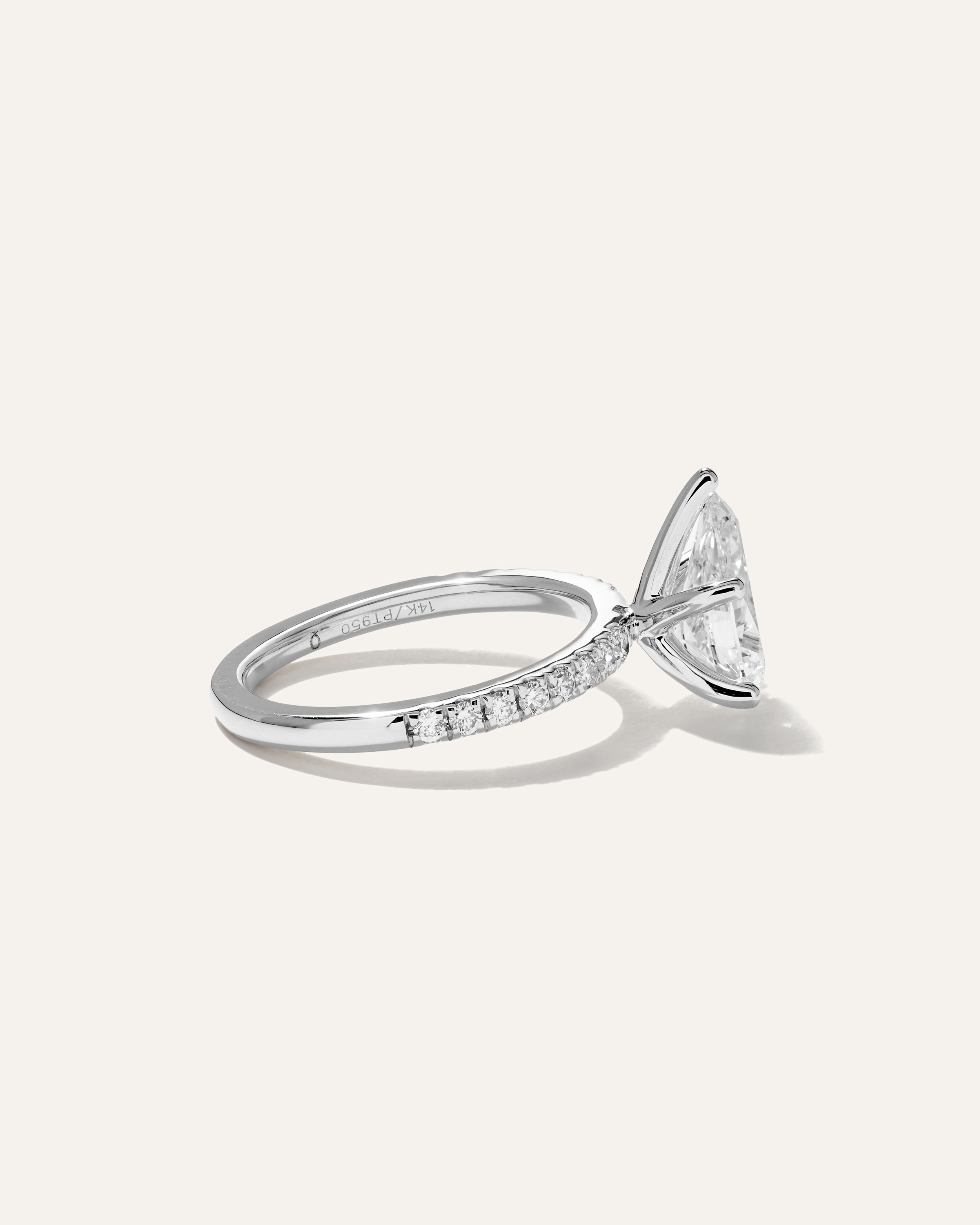 Lab Grown Diamond Pear Petite Pave Engagement Ring - 2ct — Image 10