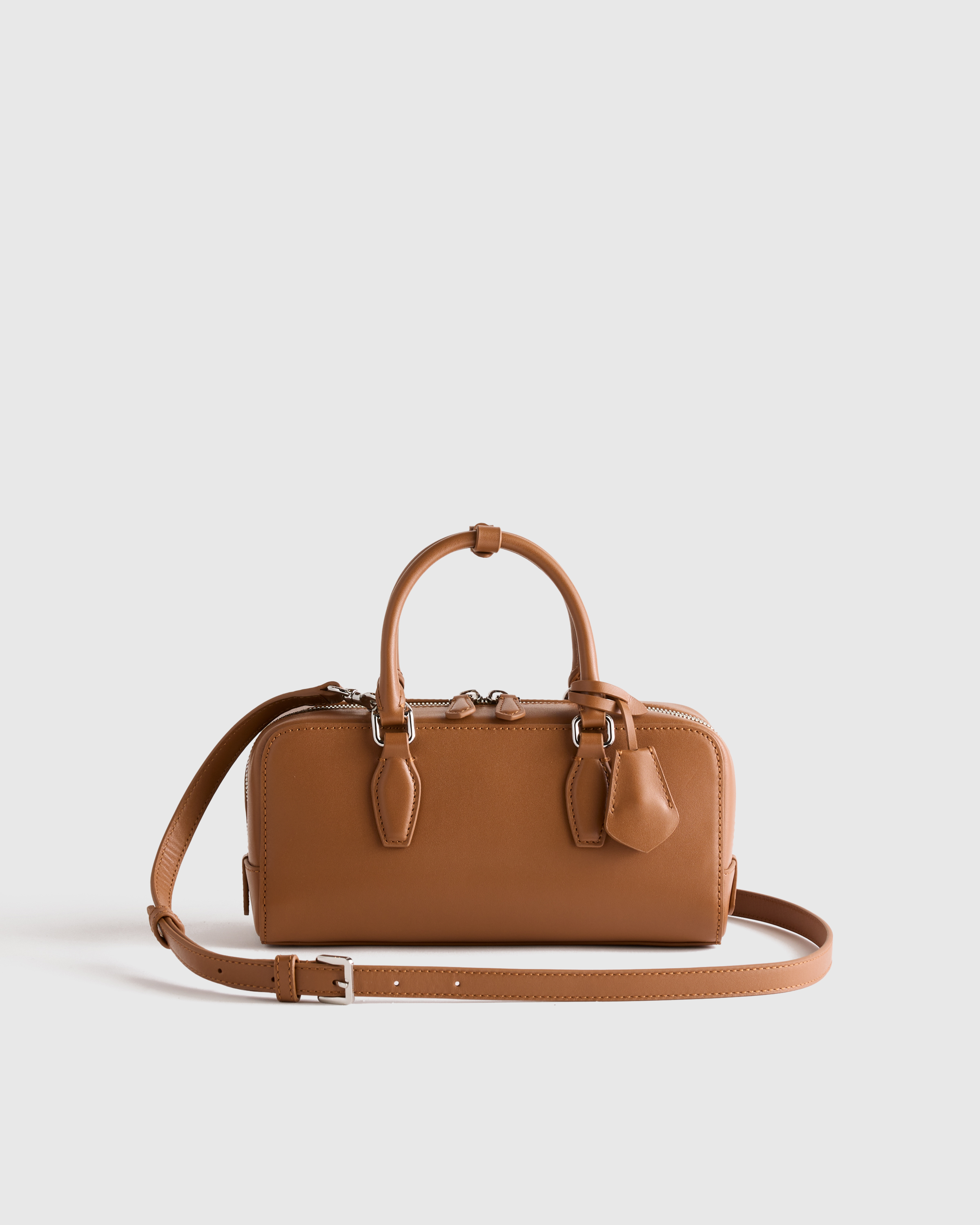 Italian Leather Mini Bowler Crossbody Satchel — Image 16