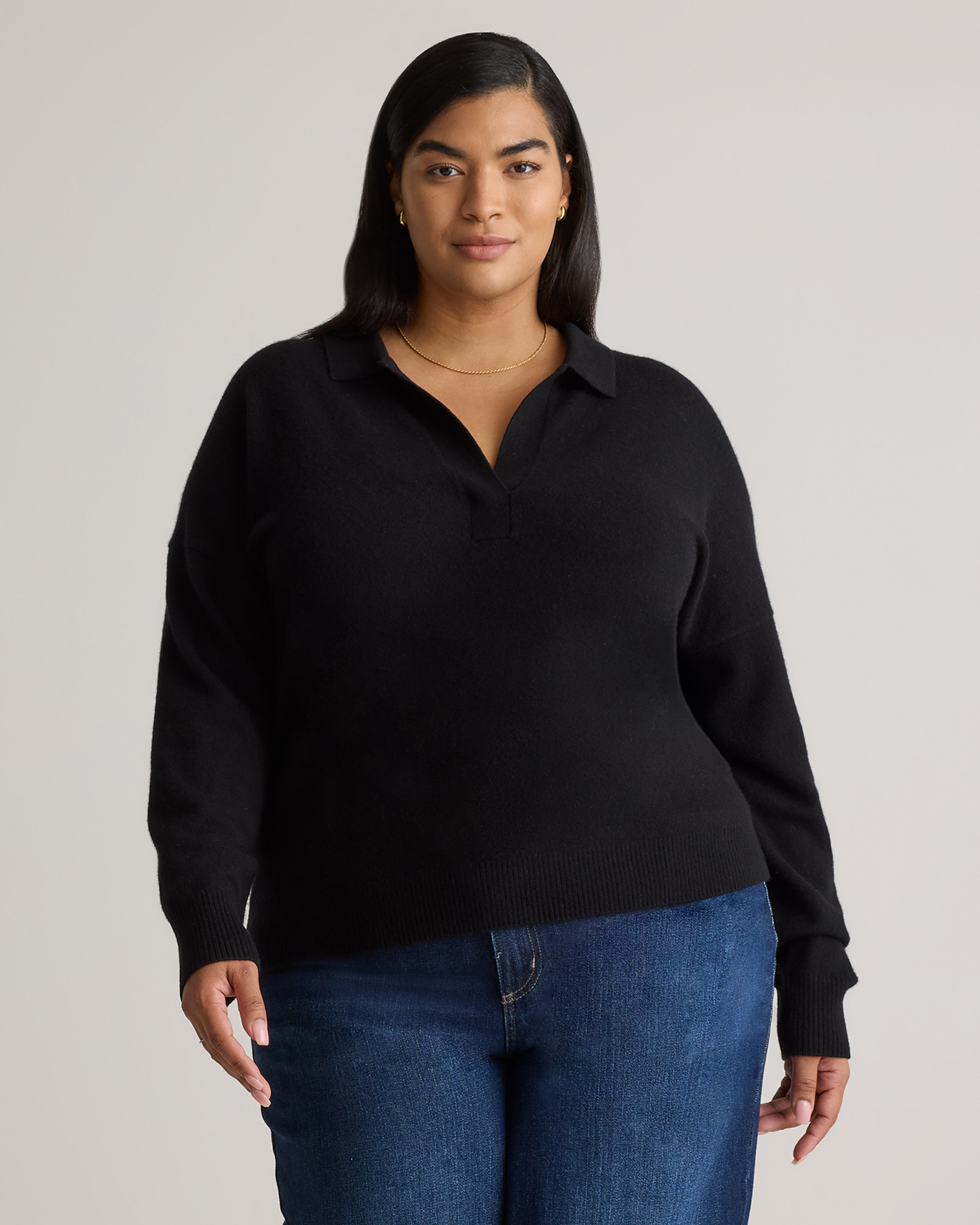 Mongolian Cashmere Polo Sweater — Image 13